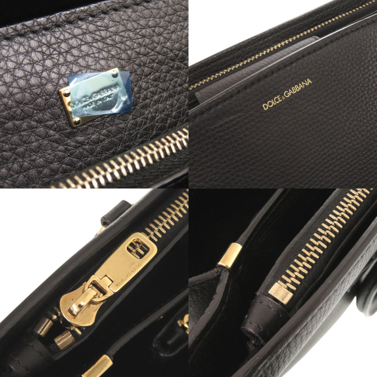 Dolce & Gabbana Black Leather Tote Bag (Pre-Owned)
