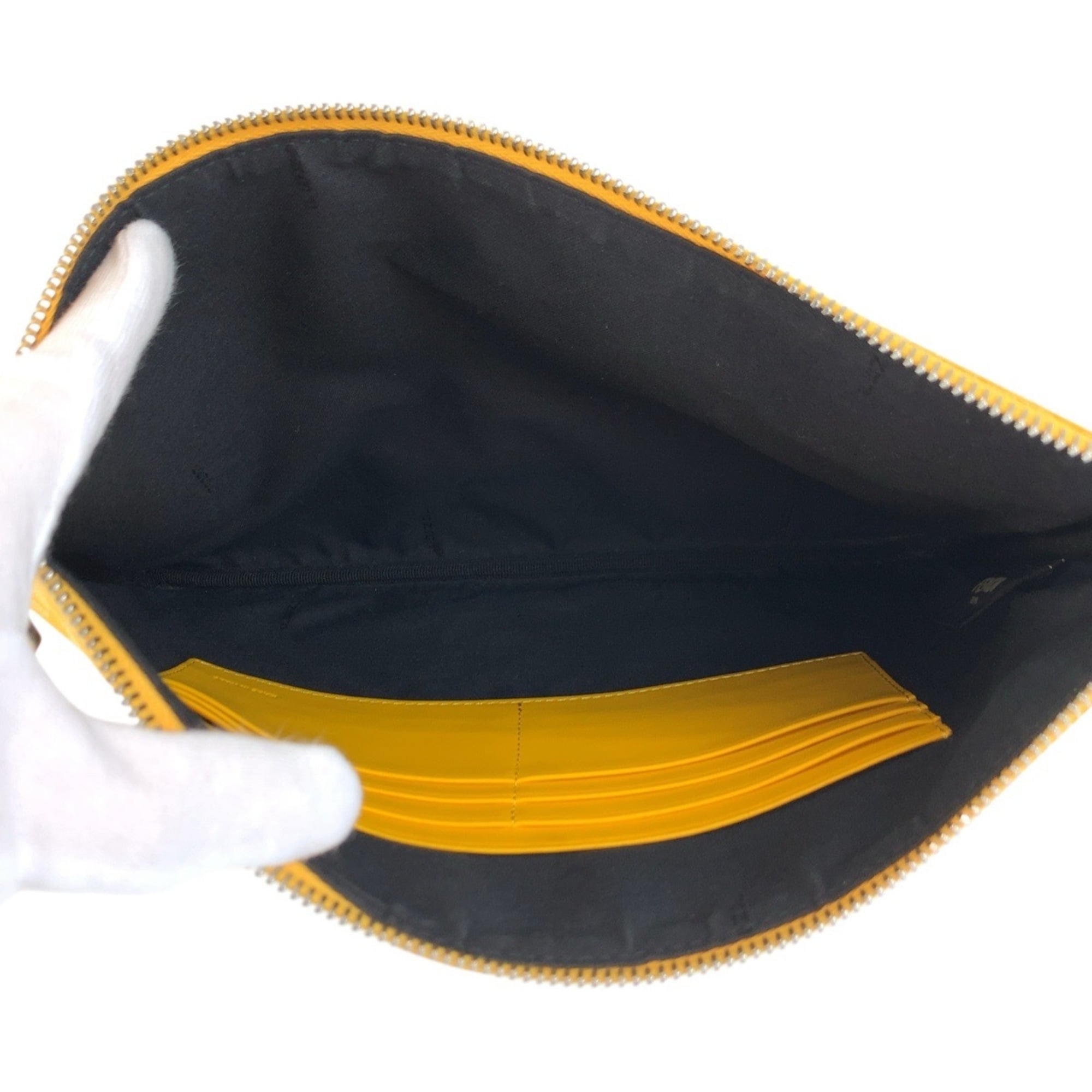 Fendi Yellow Canvas Clutch Bag (Pre-Owned)