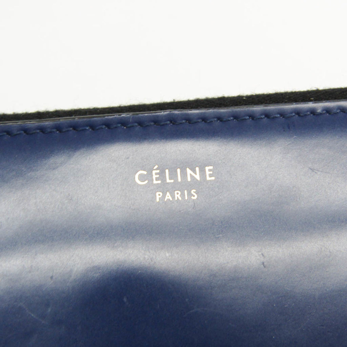 Celine Navy Leather Long Wallet (Bi-Fold) (Pre-Owned)