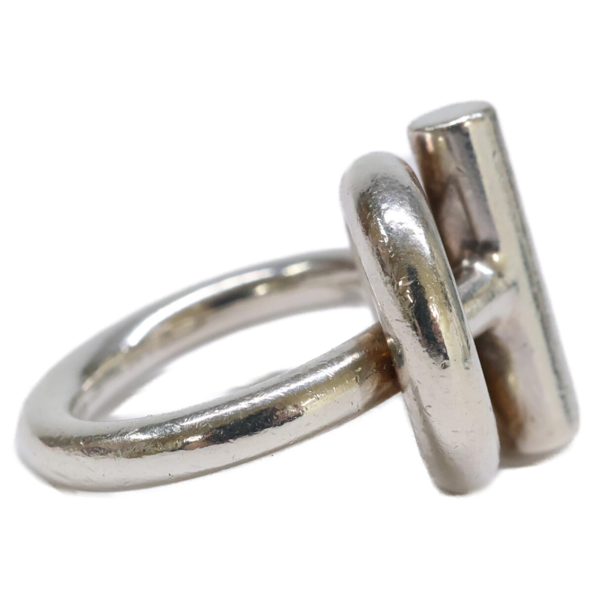 Hermes Silver Silver 925 Band Ring (Pre-Owned)