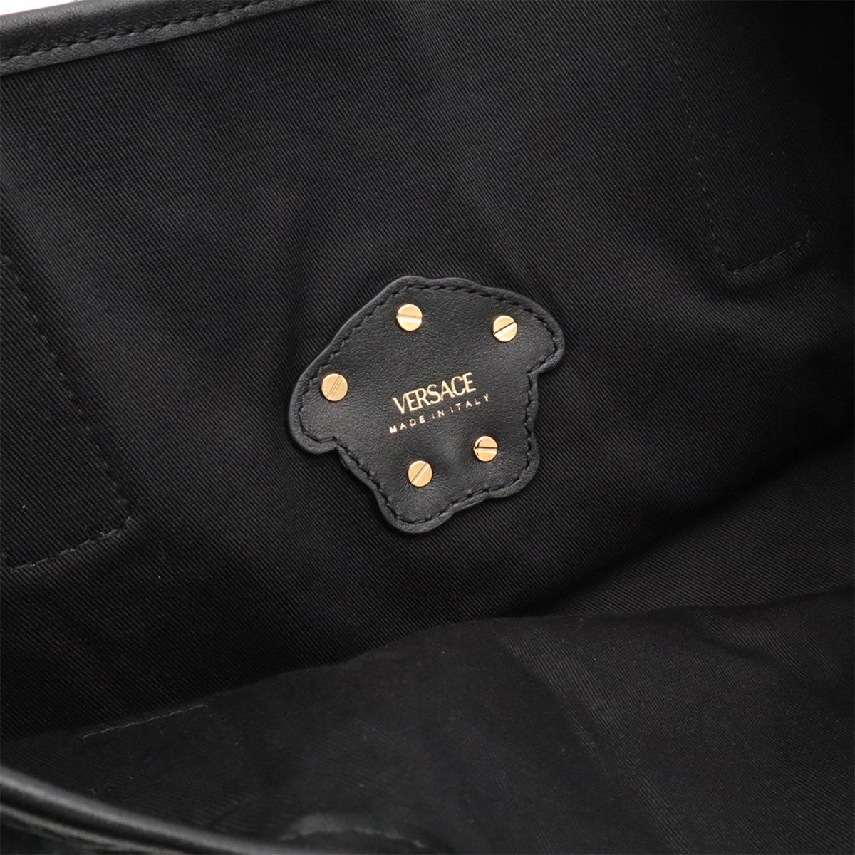 Versace Black Multi-Color Canvas Tote Bag (Pre-Owned)