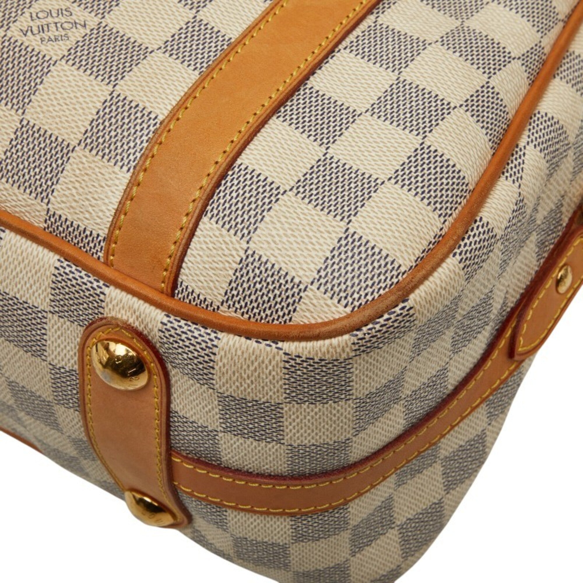 Louis Vuitton White Pvc Leather Shoulder Bag Tote Bag (Pre-Owned)