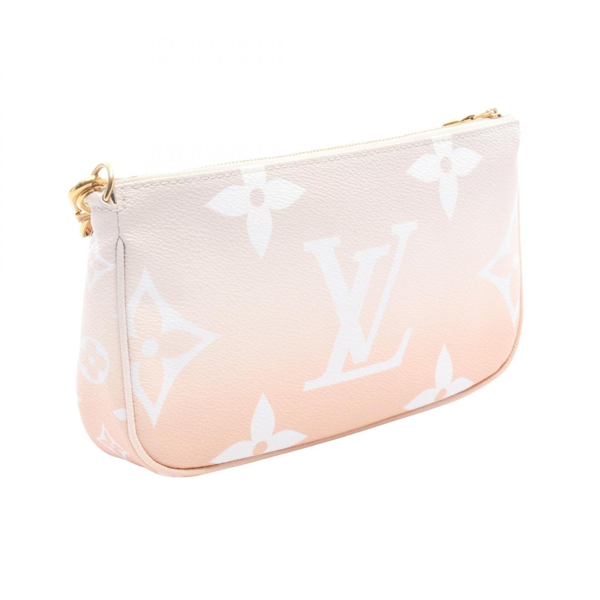 Louis Vuitton Beige Beige Pink Pink White Coated Canvas Pvc Leather Handbag Shoulder Bag (Pre-Owned)