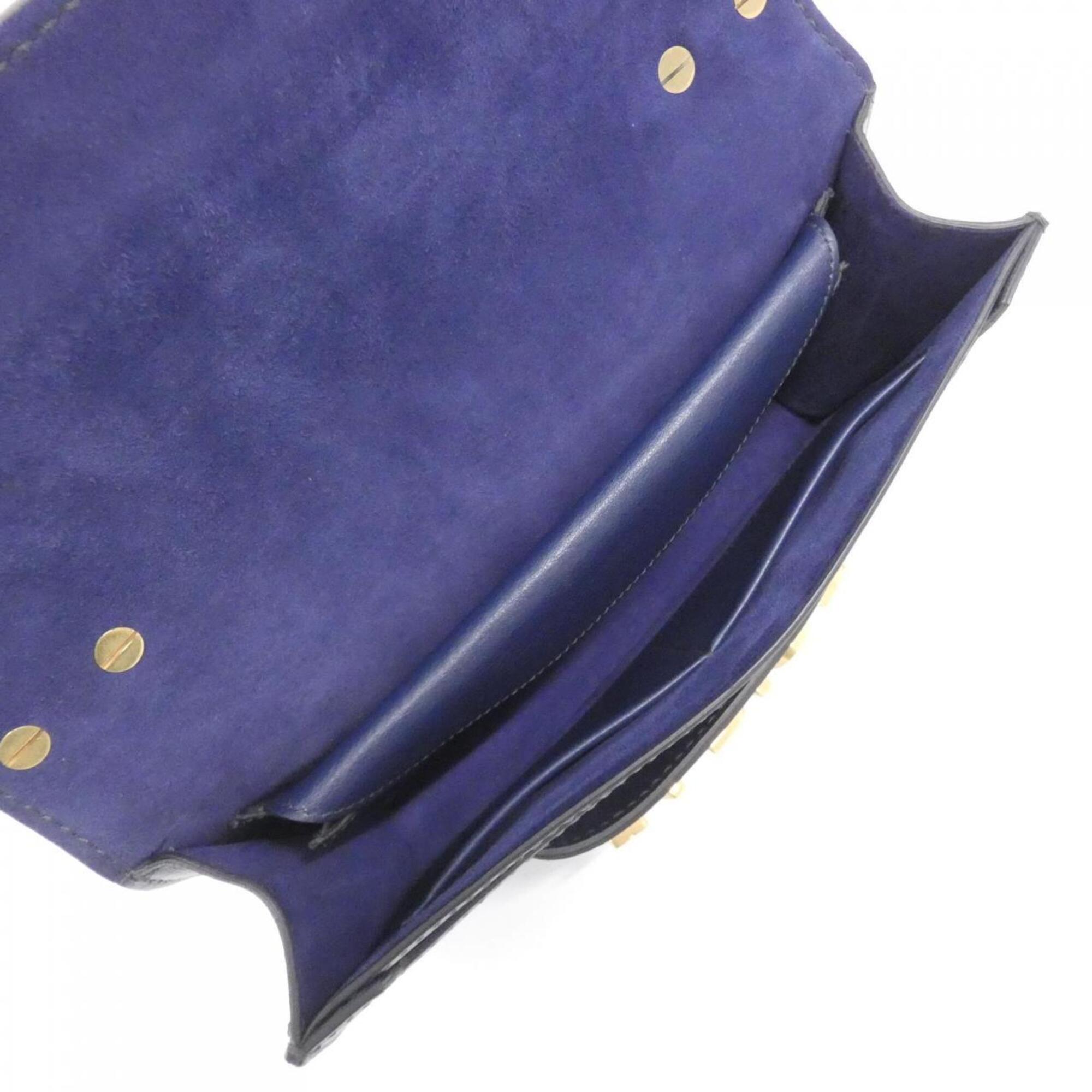 Christian Dior Navy Leather Shoulder Bag (Pre-Owned)
