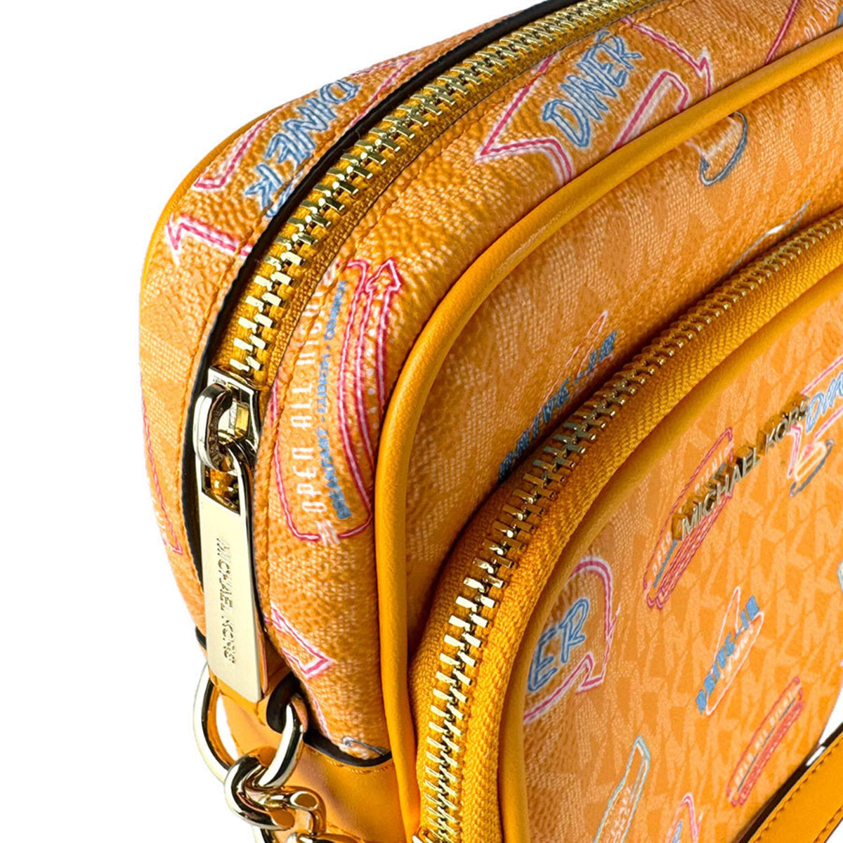 Michael Kors Multi-Color Orange Pvc Leather Shoulder Bag (Pre-Owned)