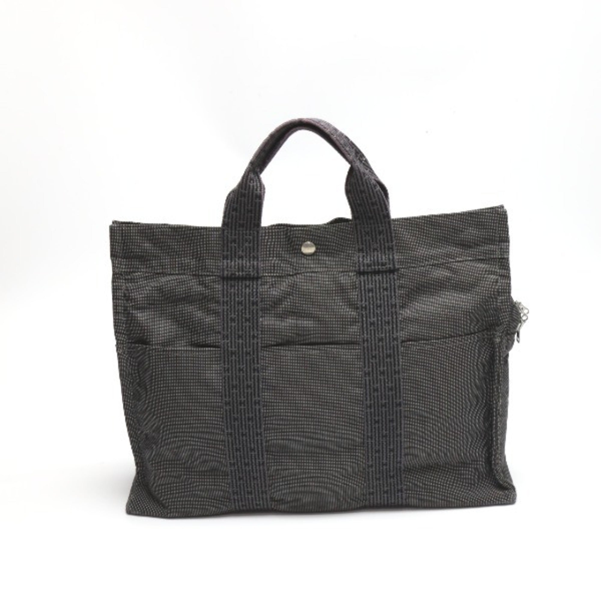 Hermes Her Line Gray Canvas Tote Bag (Pre-Owned)