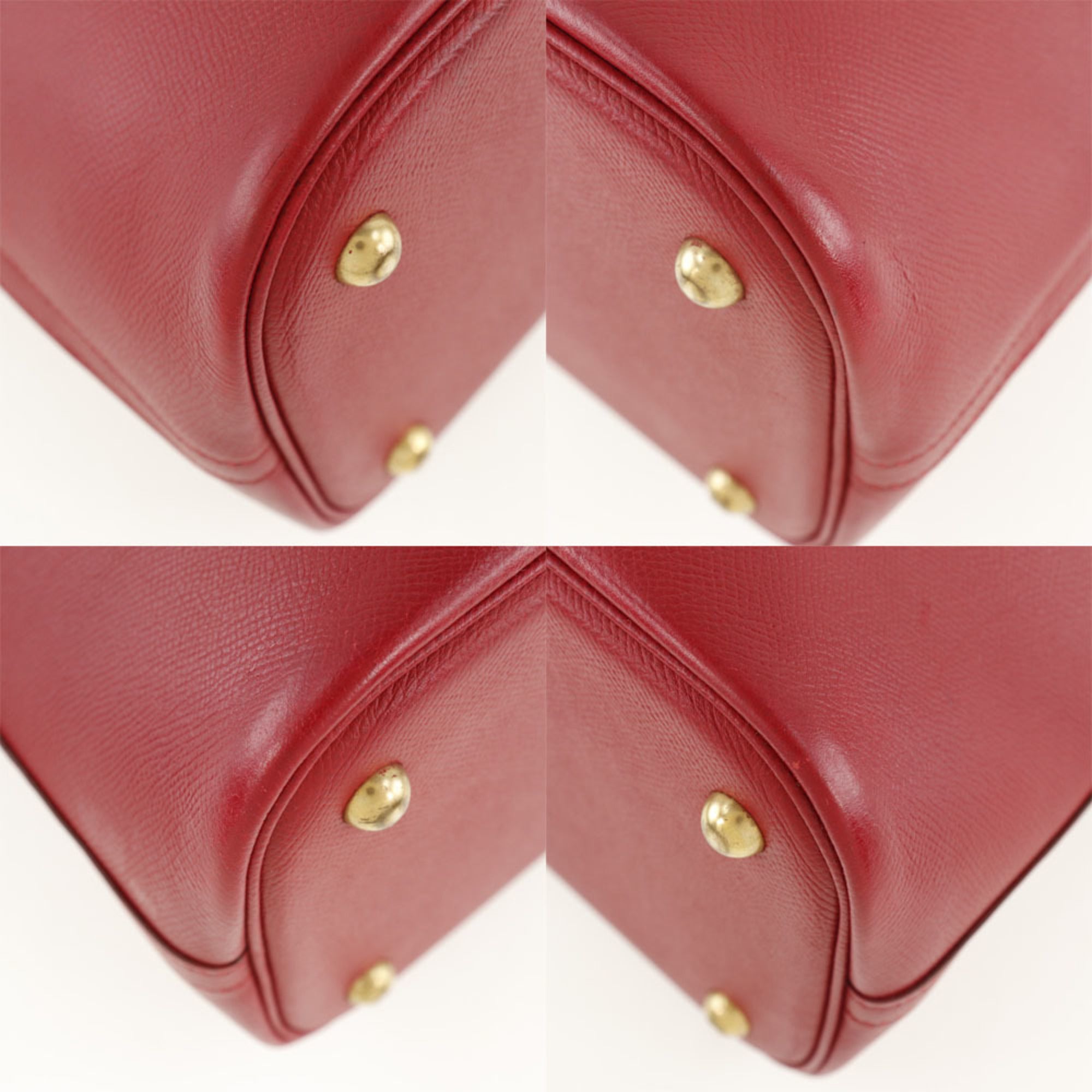 Hermes Bolide Red Color Courchevel Leather Handbag (Pre-Owned)