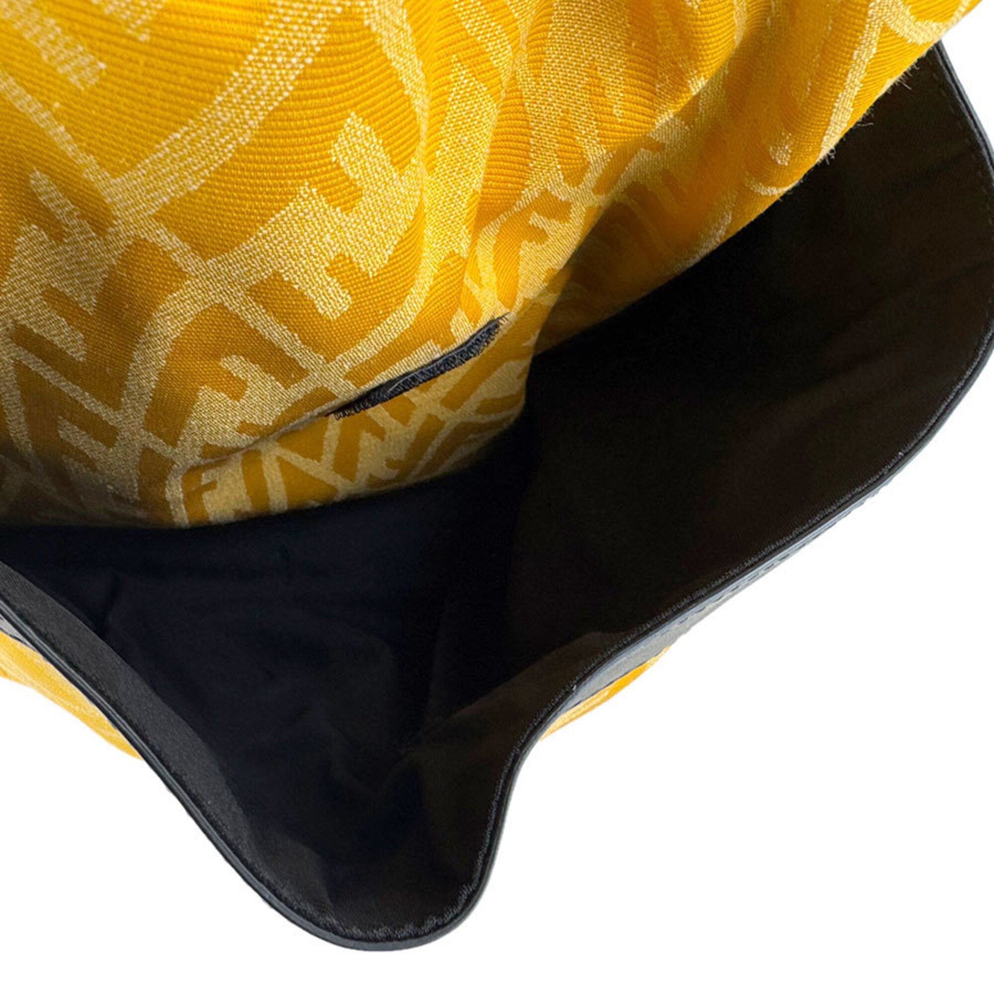 Fendi Black Yellow Nylon Leather Backpack (Pre-Owned)