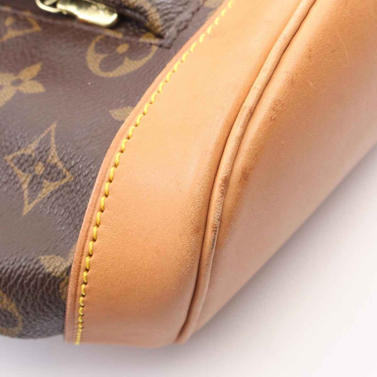Louis Vuitton Brown Coated Canvas Leather Backpack Handbag (Pre-Owned)
