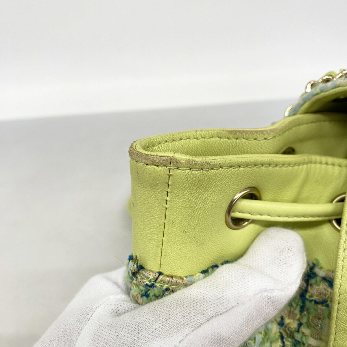 Chanel Green Tweed Backpack (Pre-Owned)