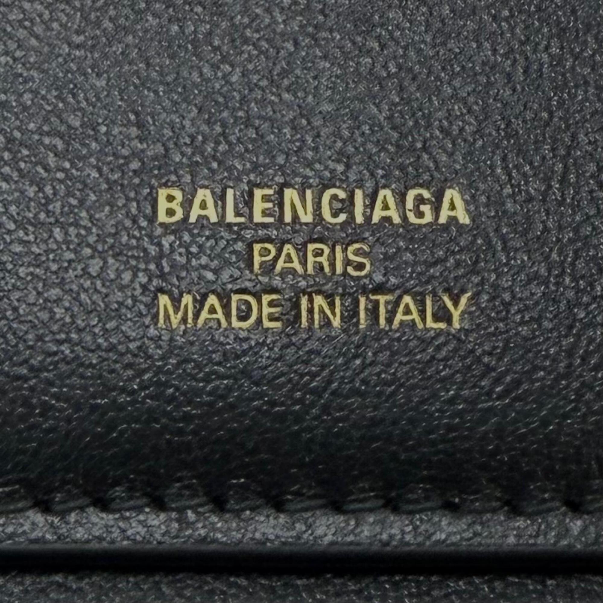 Balenciaga Black Leather Long Wallet (Tri-Fold) (Pre-Owned)