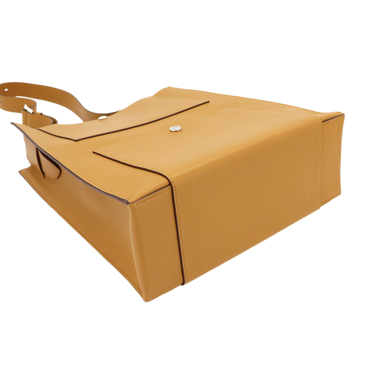 Hermes Brown Caramel Leather Handbag Tote Bag (Pre-Owned)