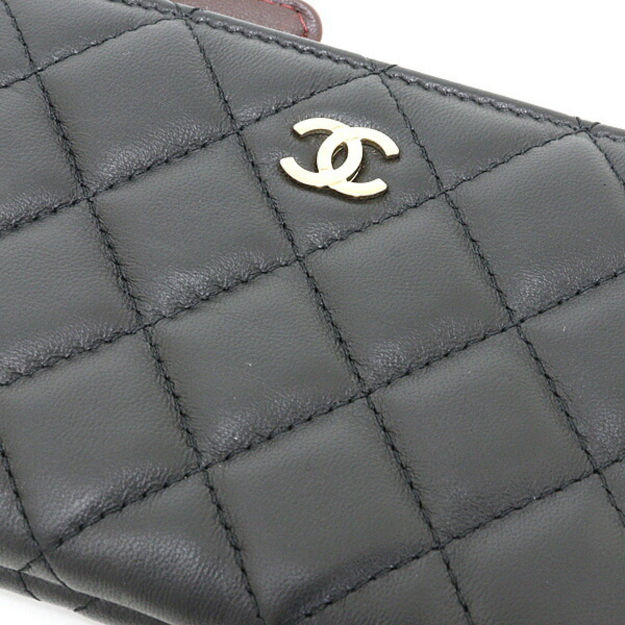 Chanel Black Leather Coin Purse/Coin Case (Pre-Owned)