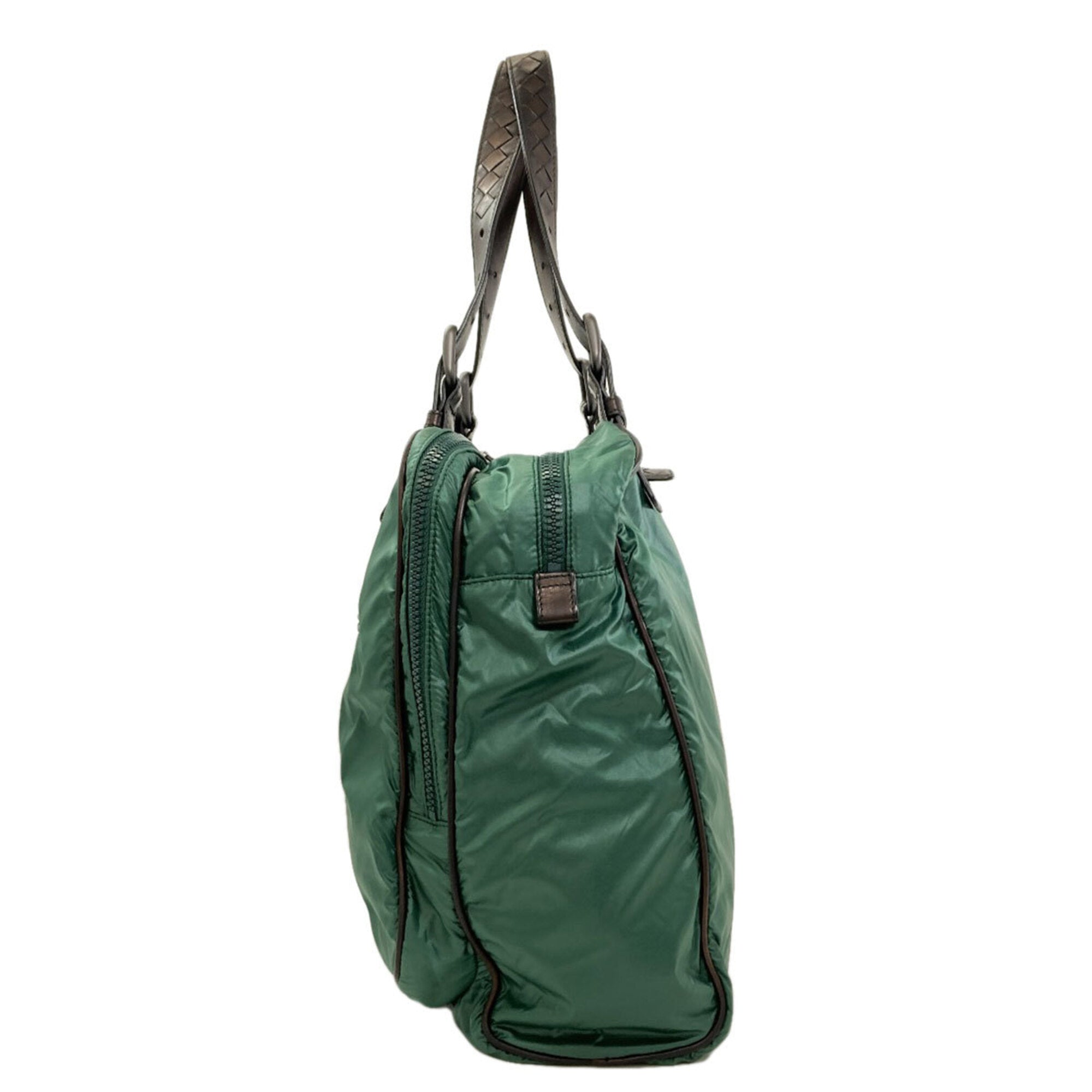 Bottega Veneta Black Green Nylon Handbag (Pre-Owned)