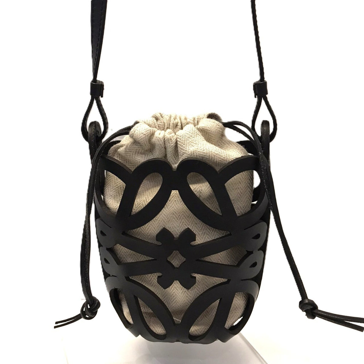 Loewe Black Canvas Leather Shoulder Bag (Pre-Owned)