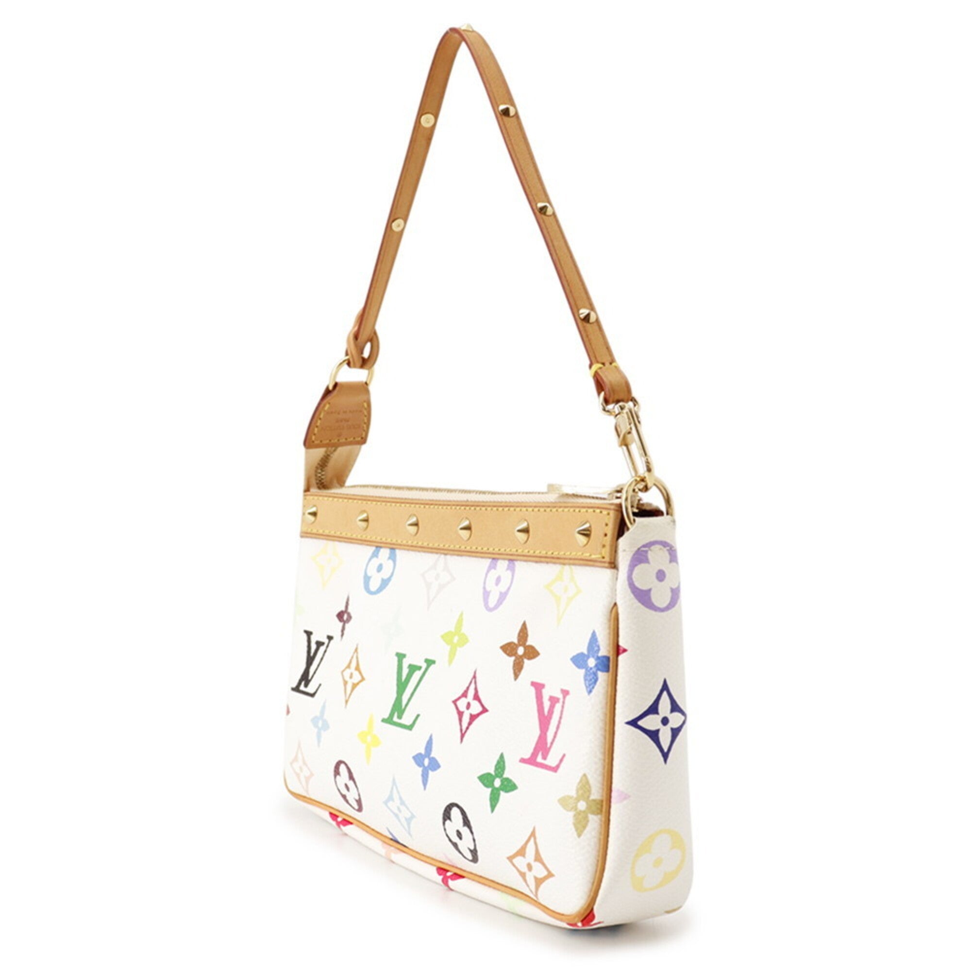 Louis Vuitton Blanc Monogram Multicolore Handbag Pouch (Pre-Owned)