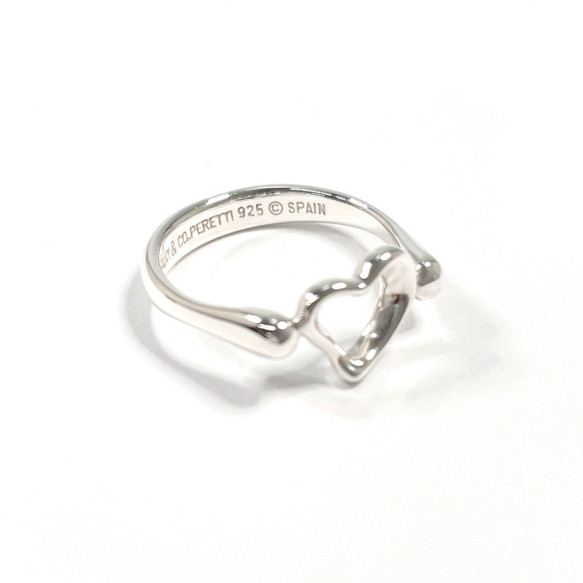 Tiffany Open Heart Silver Silver 925 Band Ring (Pre-Owned)