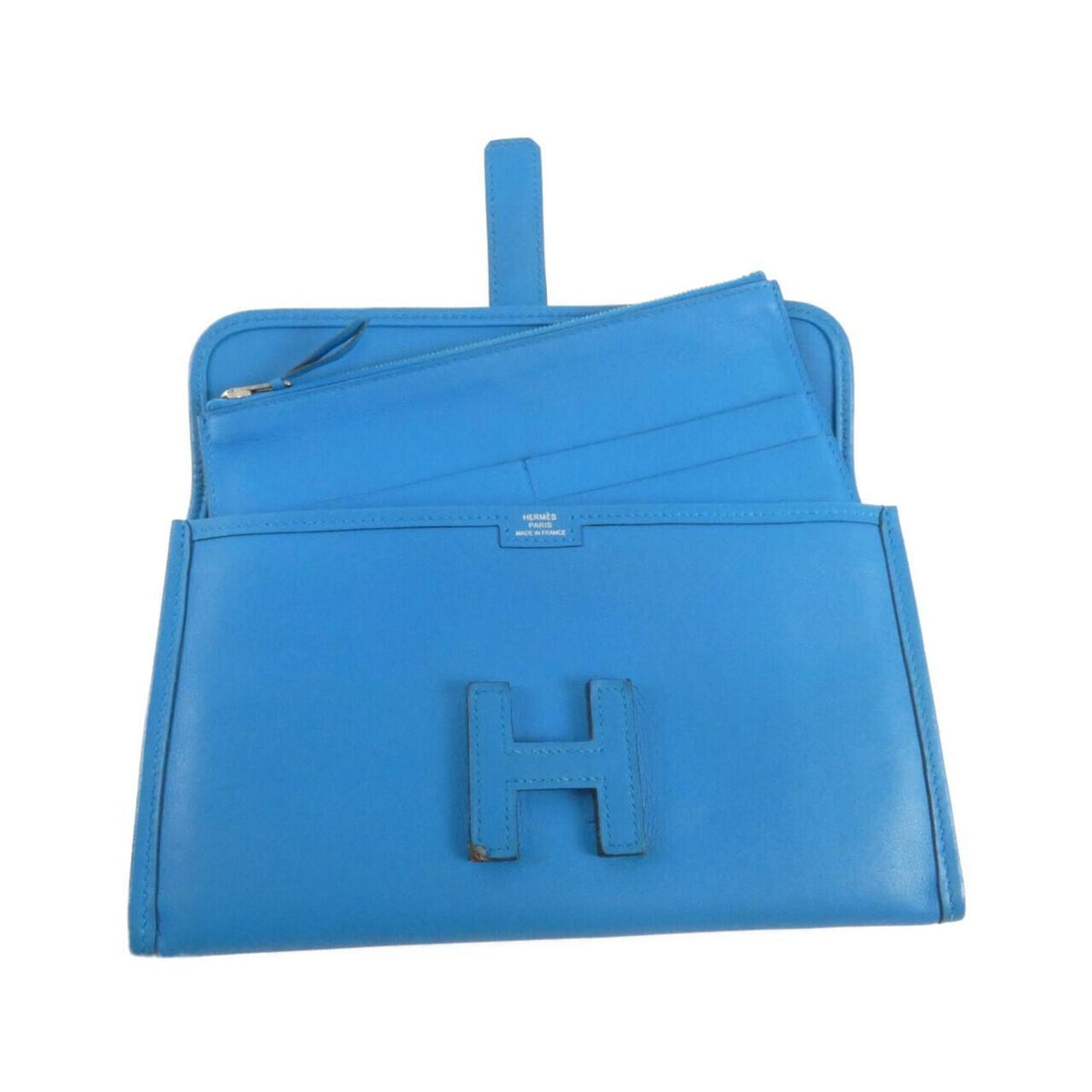 Hermes Blue Swift Leather Long Wallet (Bi-Fold) (Pre-Owned)
