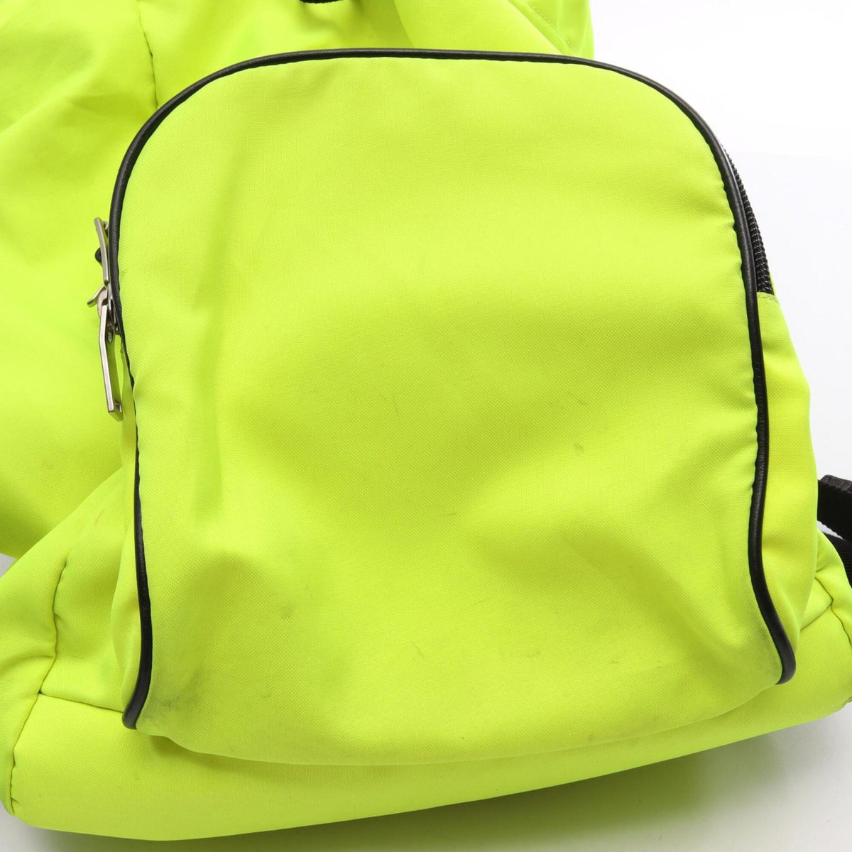 Yves Saint Laurent Black Green Nylon Leather Canvas Backpack Handbag (Pre-Owned)