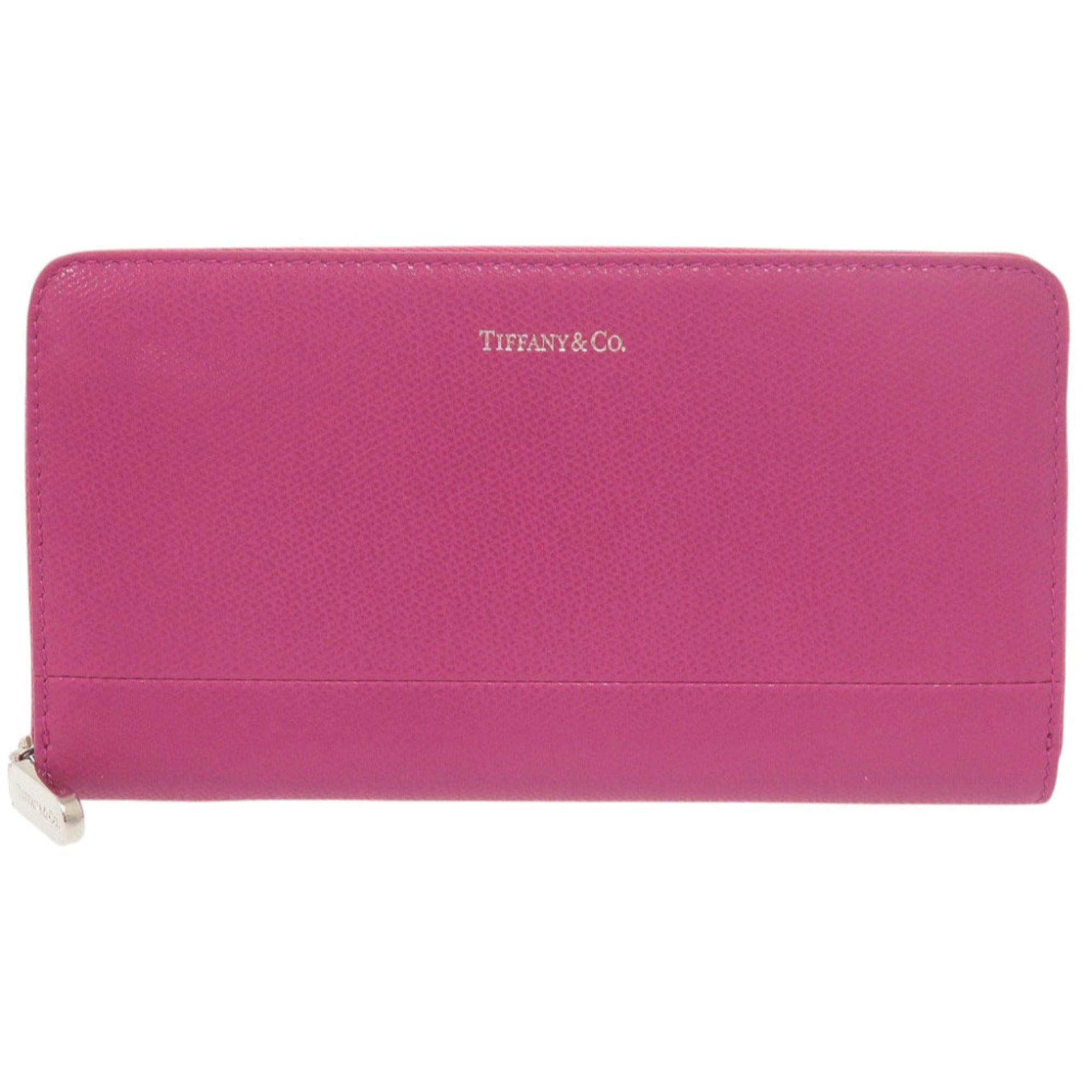 Tiffany Pink Leather Long Wallet (Bi-Fold) (Pre-Owned)