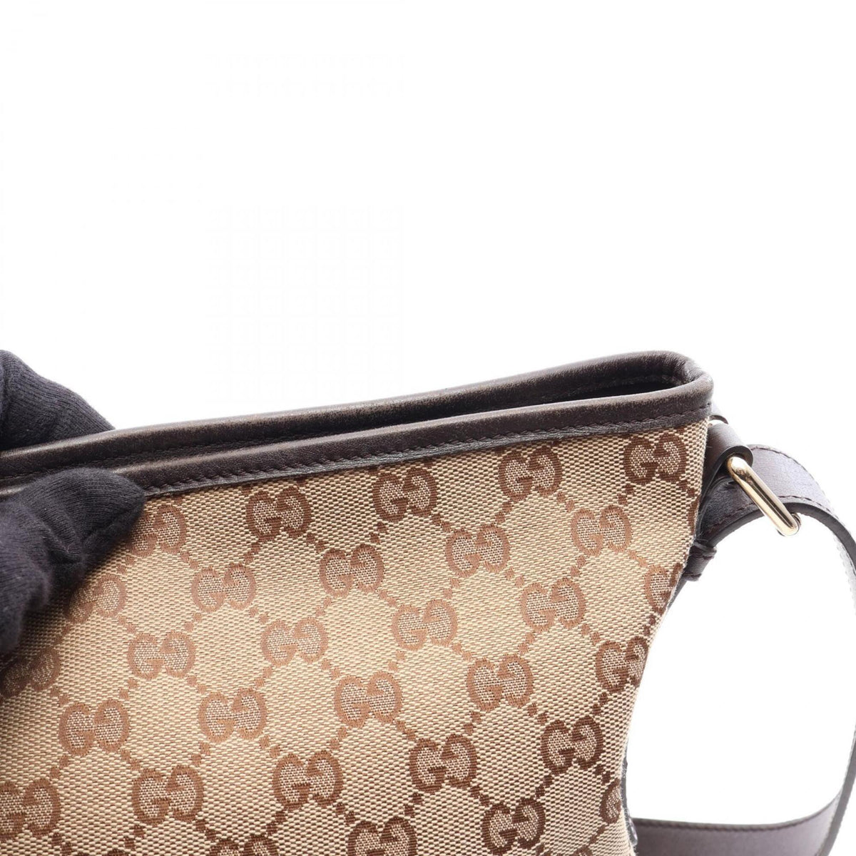 Gucci Beige Brown Gg Canvas Leather Handbag Shoulder Bag (Pre-Owned)