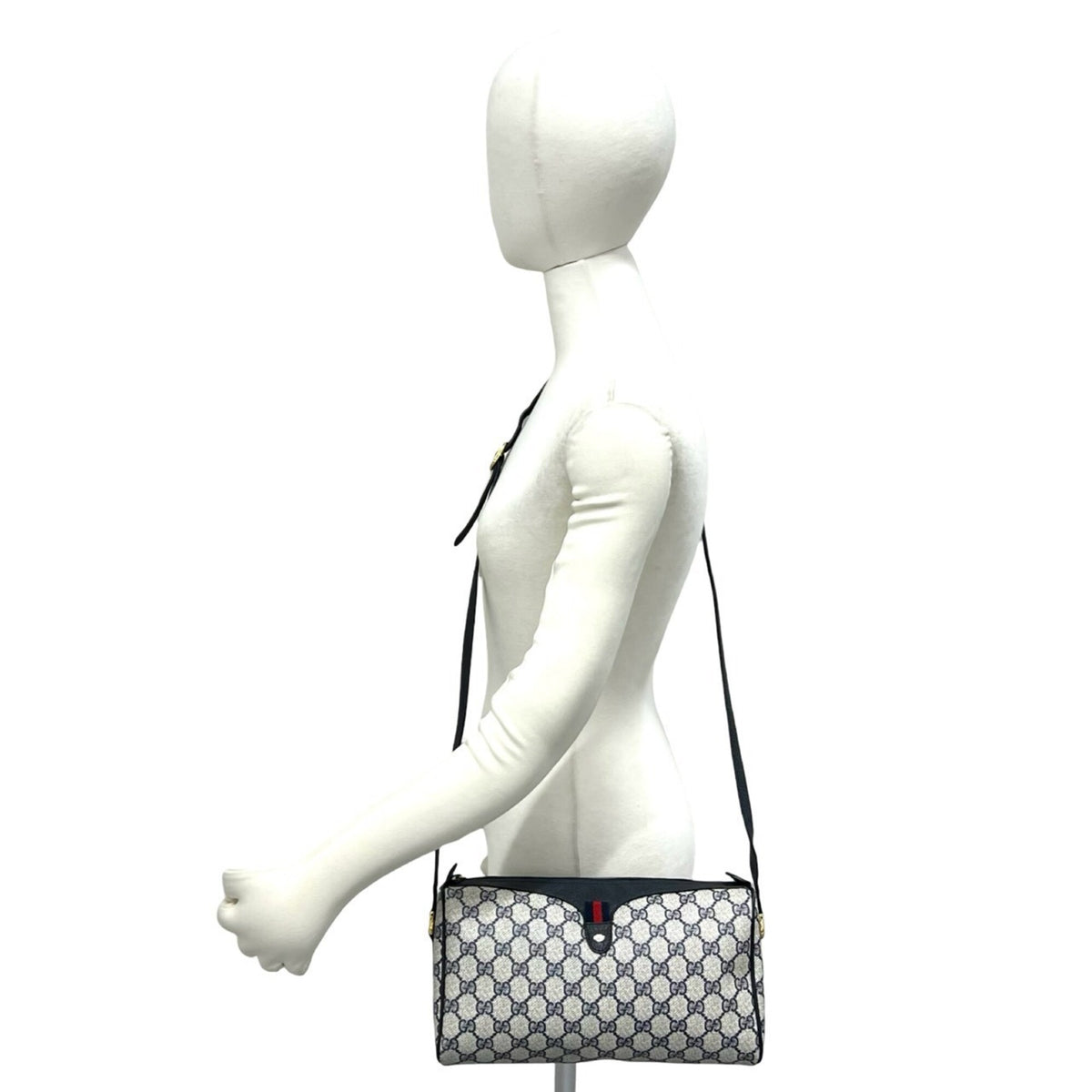 Gucci Navy Pvc Leather Shoulder Bag (Pre-Owned)