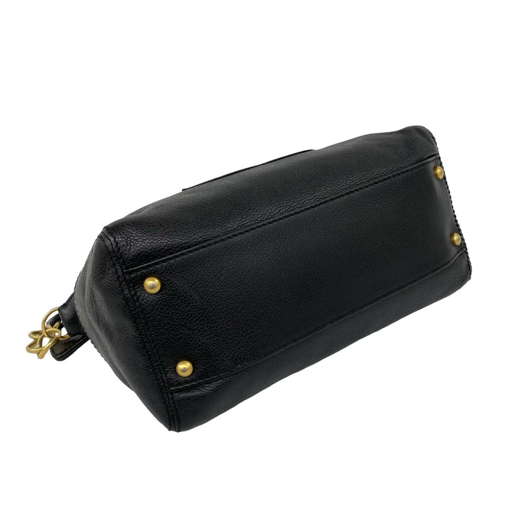 Chanel Black Leather Shoulder Bag Tote Bag (Pre-Owned)