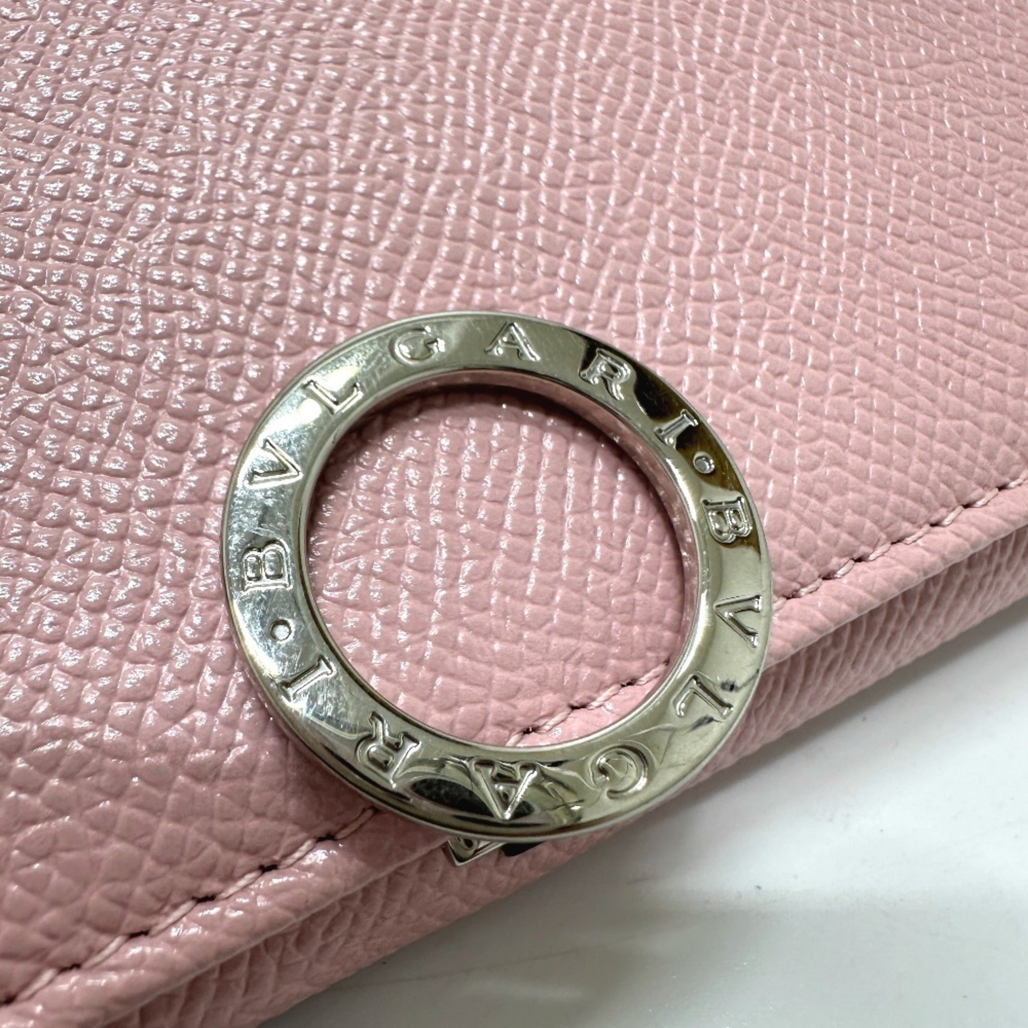 Bvlgari Pink Leather Coin Purse/Coin Case (Pre-Owned)
