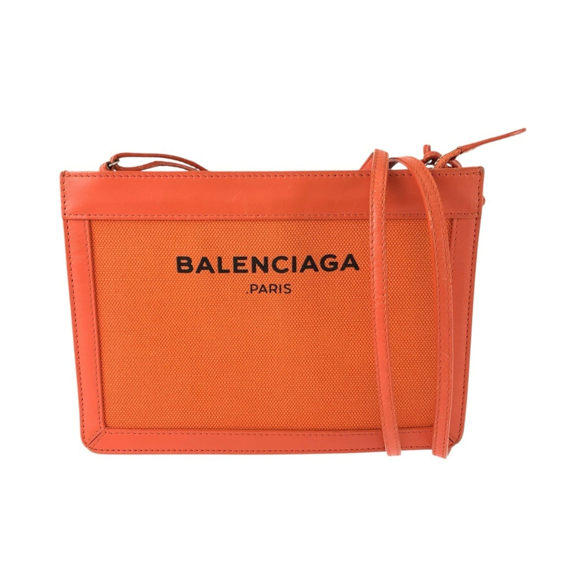 Balenciaga Orange Leather Canvas Shoulder Bag (Pre-Owned)