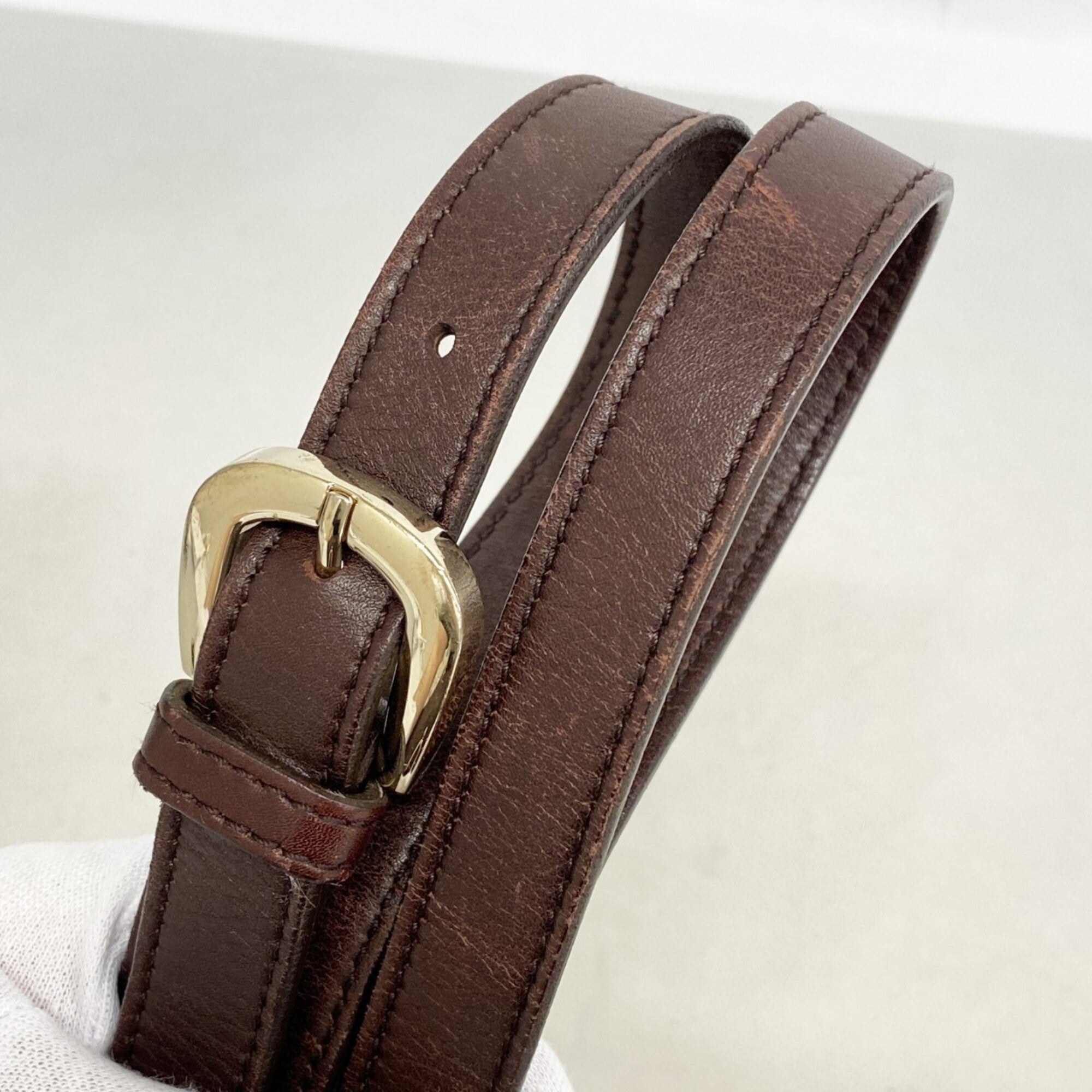 Gucci Brown Leather Shoulder Bag (Pre-Owned)