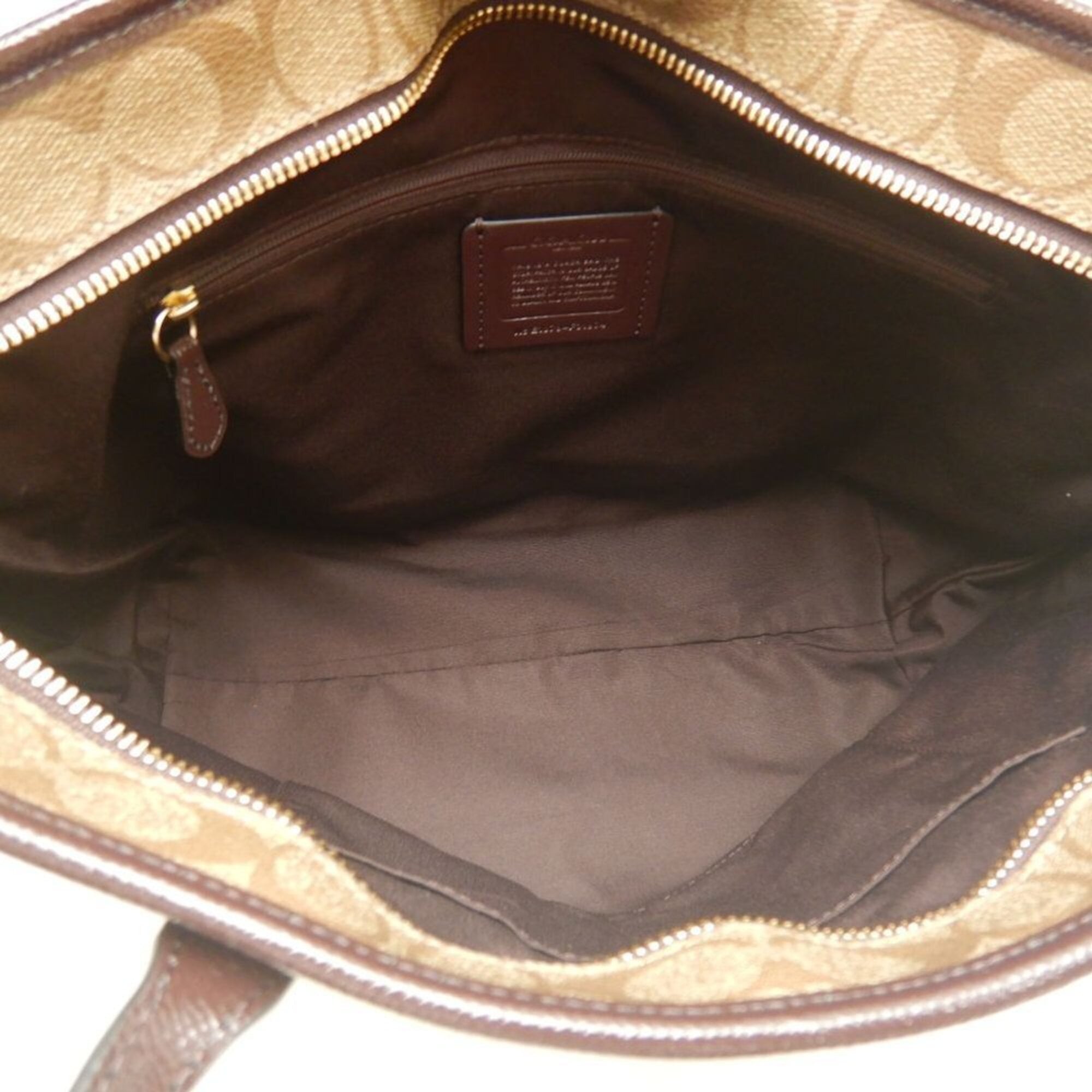Coach Signature Beige Coated Canvas Tote Bag (Pre-Owned)