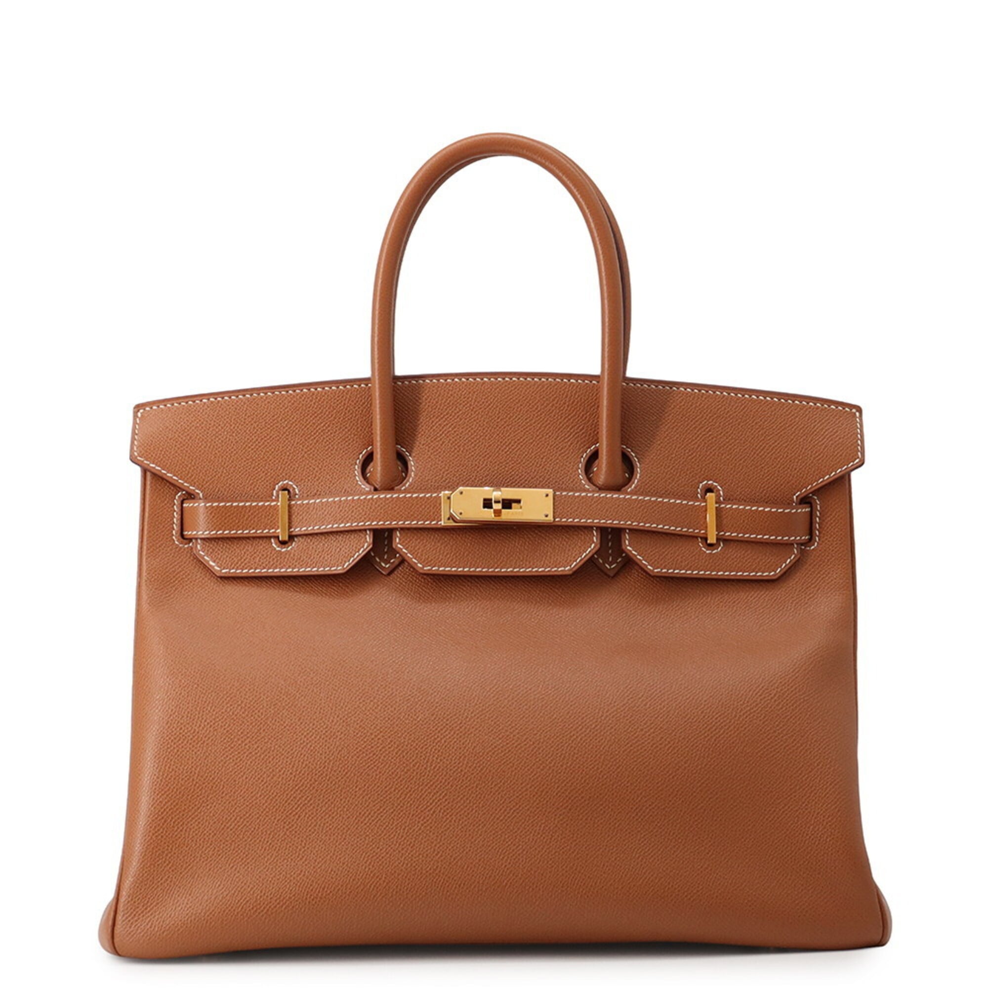 Hermes Beige Gold Gold Brown Courchevel Leather Handbag (Pre-Owned)