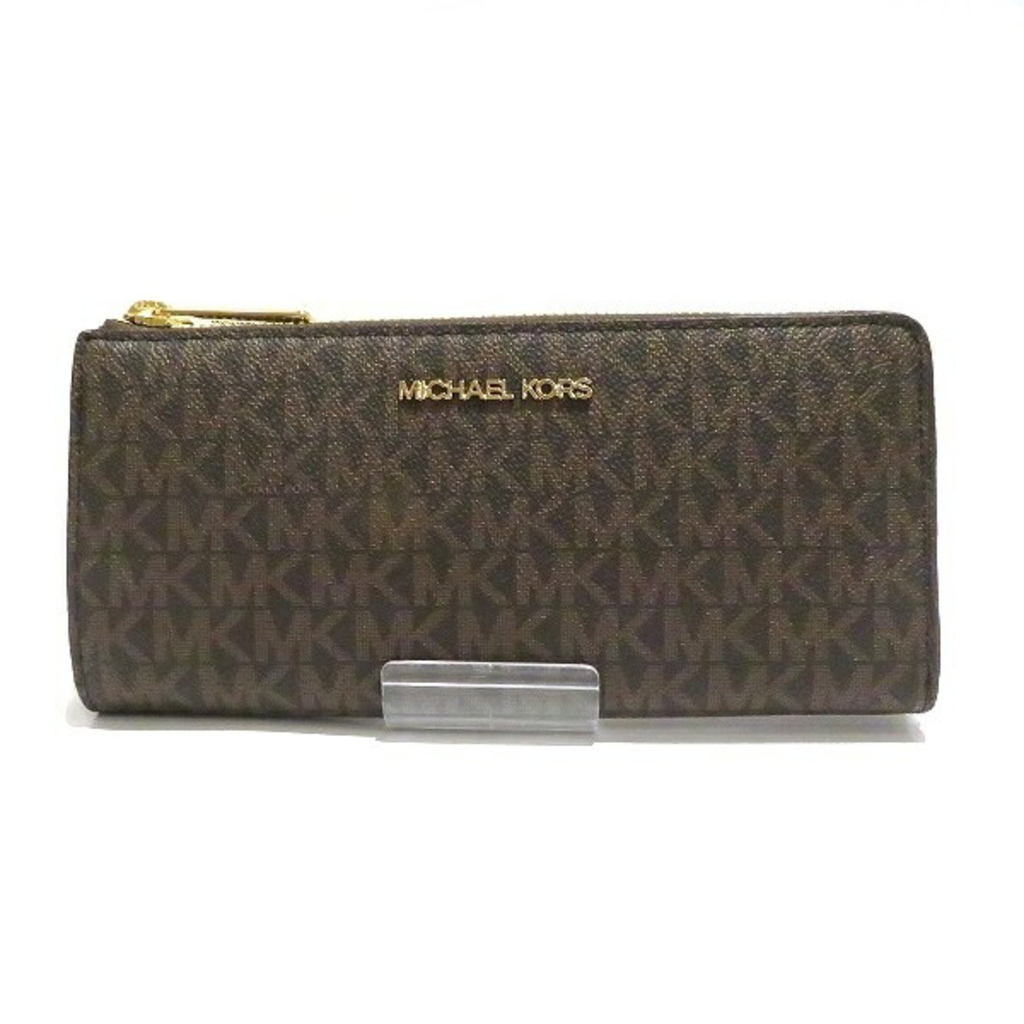 Michael Kors Brown Pvc Leather Long Wallet (Bi-Fold) (Pre-Owned)