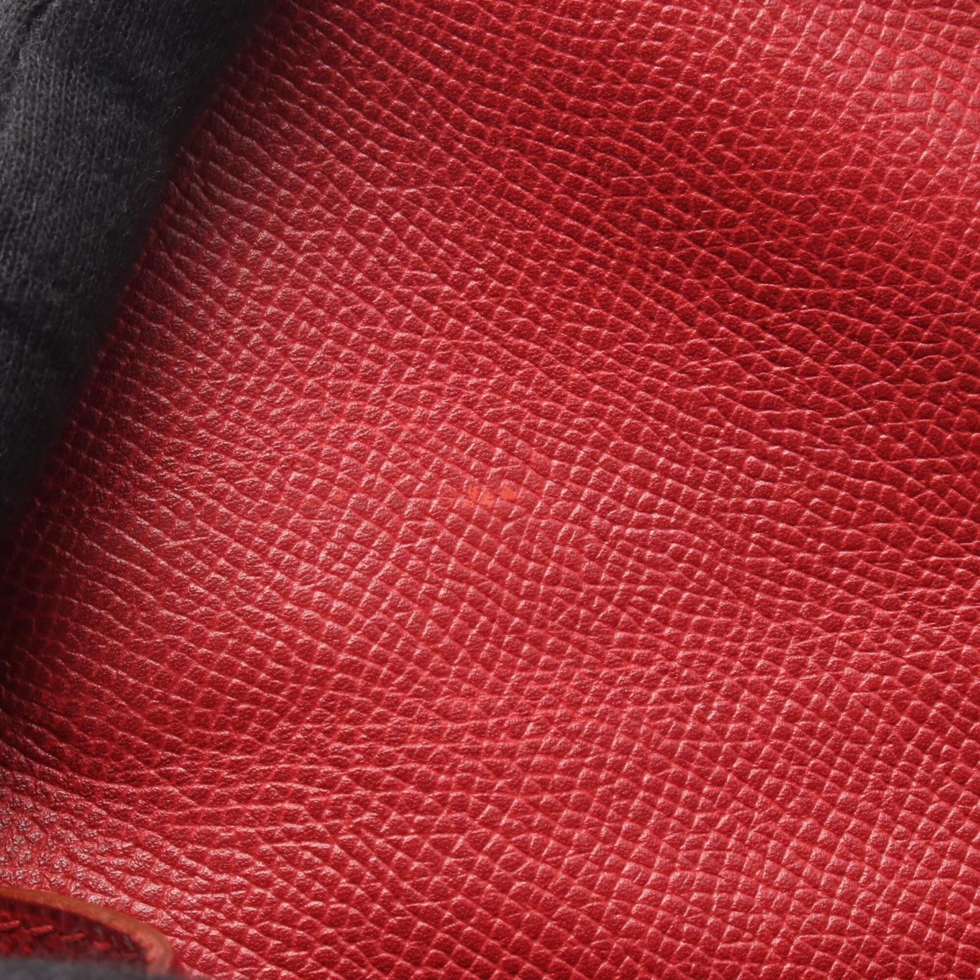 Hermes Red Color Courchevel Leather Handbag (Pre-Owned)