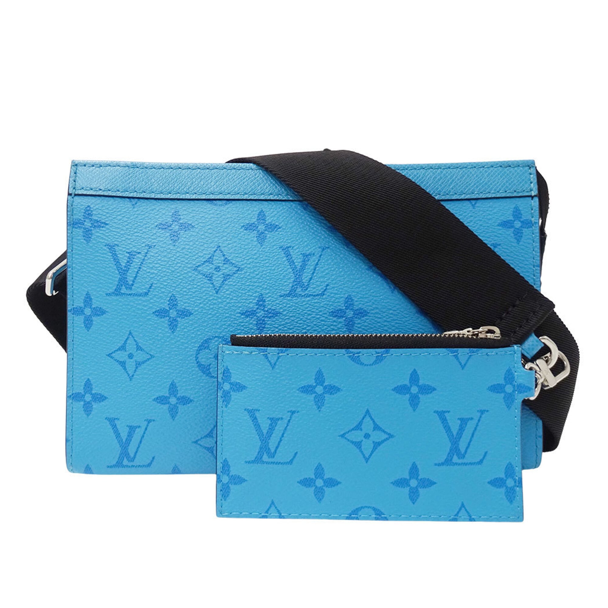 Louis Vuitton Blue Taigarama Handbag Pouch Shoulder Bag (Pre-Owned)
