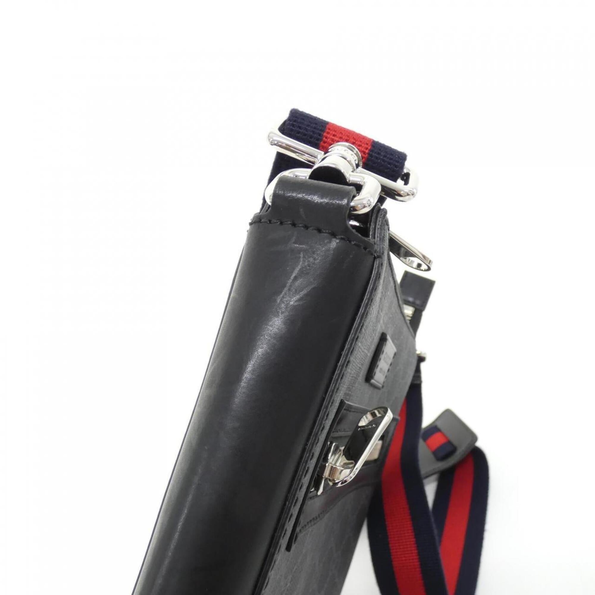 Gucci Black Gray Gg Supreme Shoulder Bag (Pre-Owned)