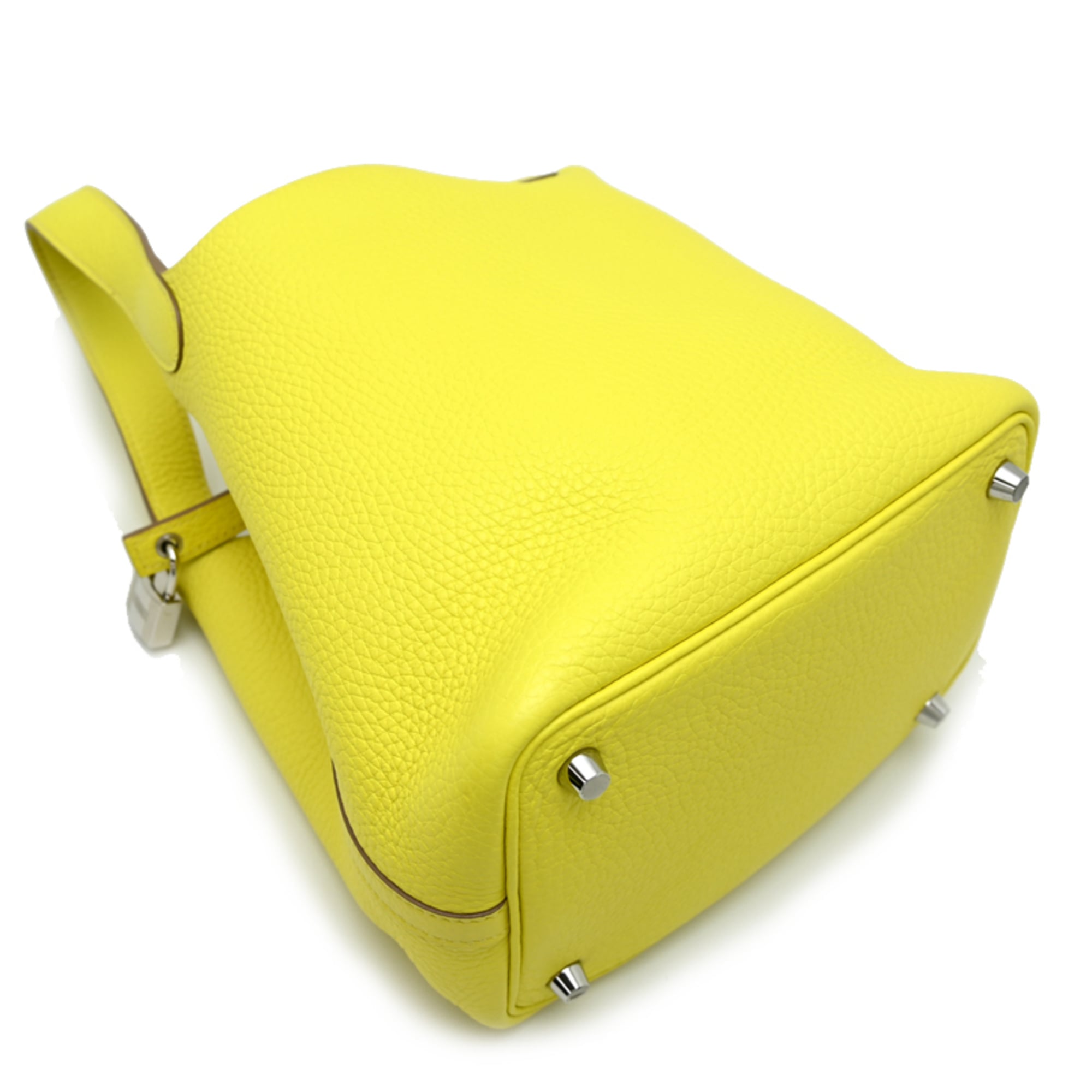Hermes Lime Yellow Taurillon Clemence Leather Handbag (Pre-Owned)