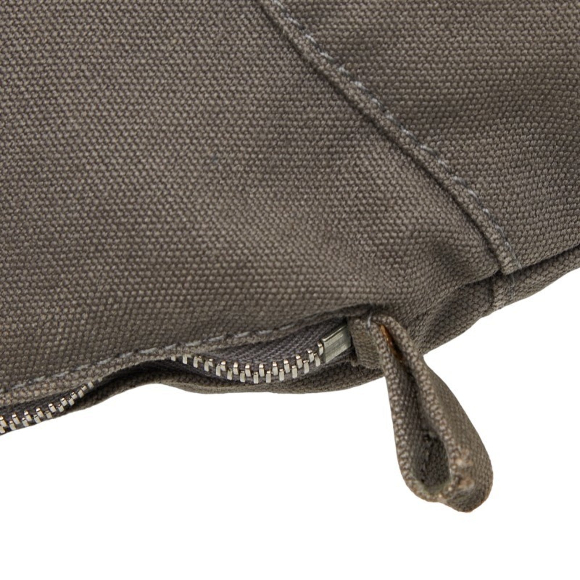 Hermes Gray Brown Cotton Pouch (Pre-Owned)