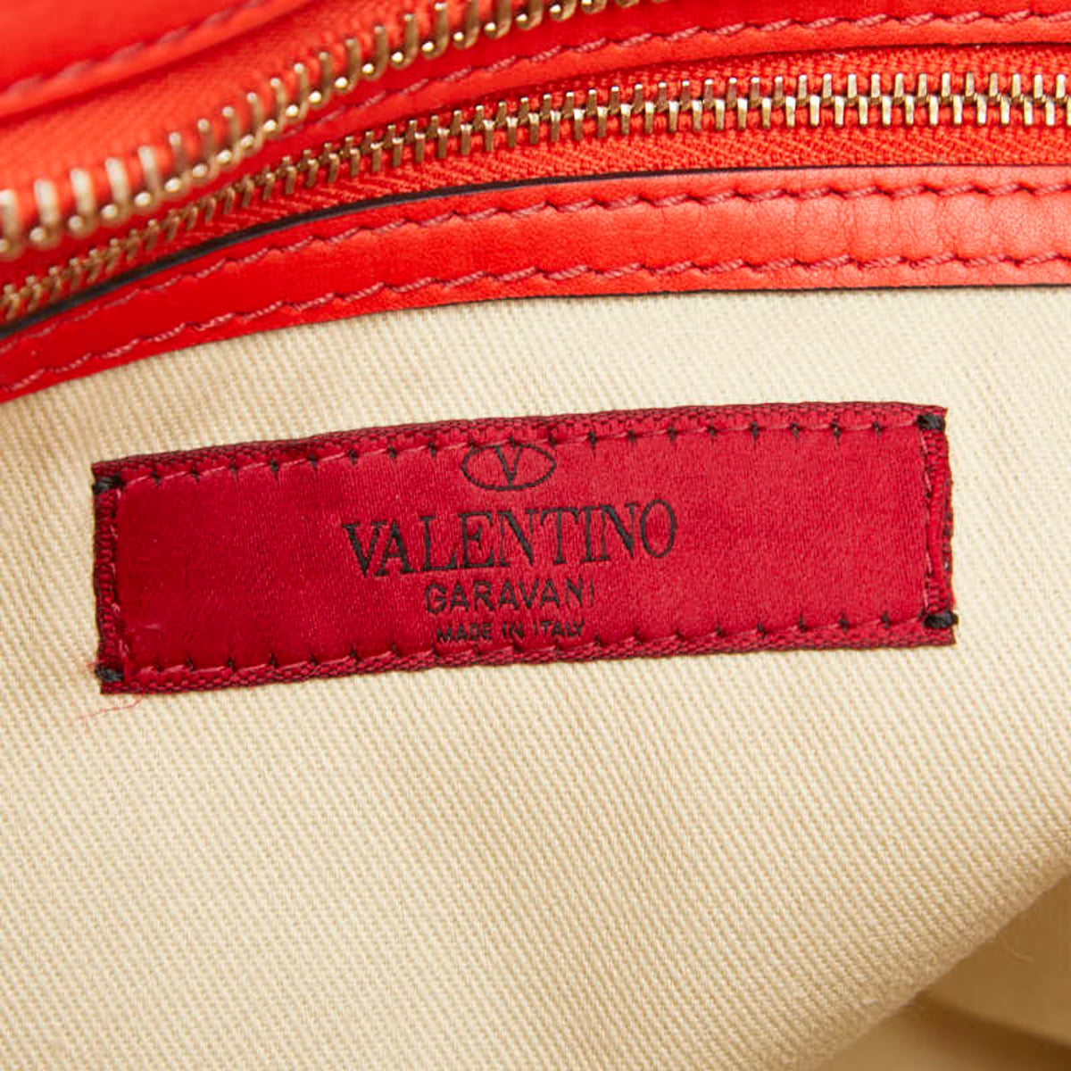 Valentino Red Color Leather Handbag Shoulder Bag (Pre-Owned)
