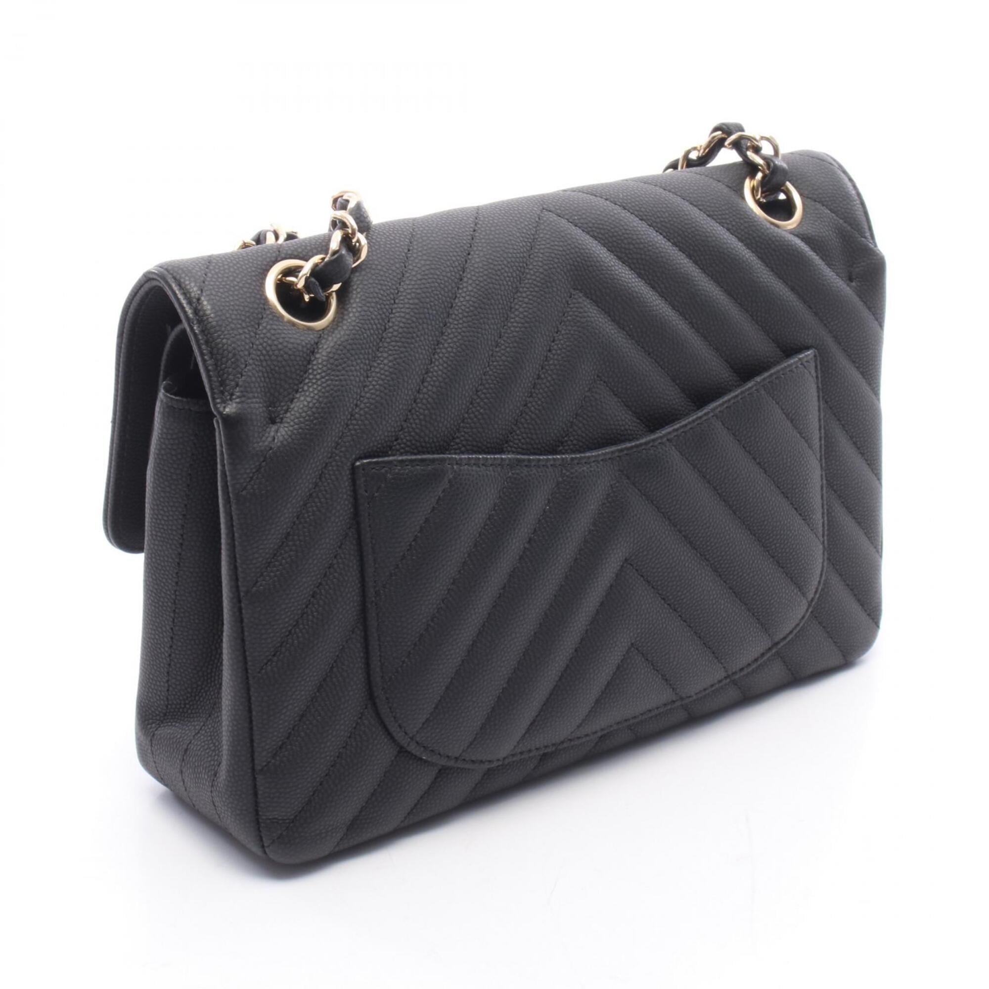 Chanel Black Grained Calfskin Handbag Shoulder Bag (Pre-Owned)