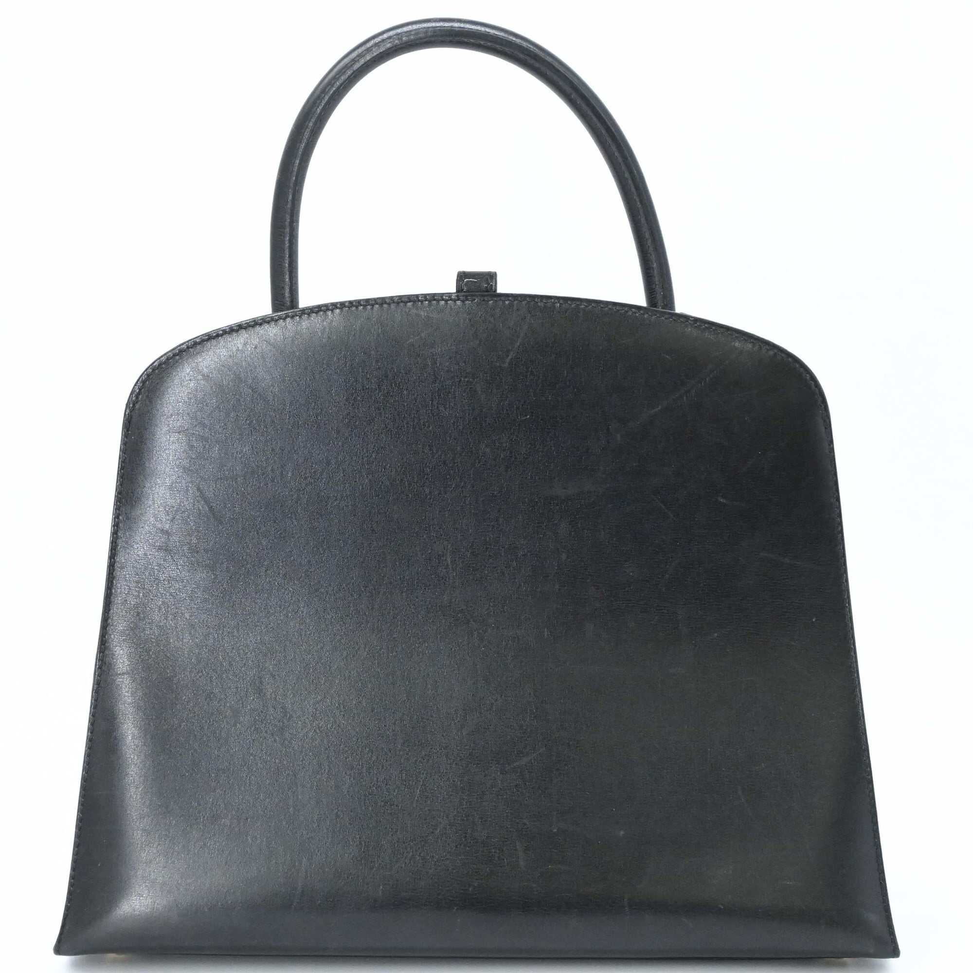 Hermes Dalvy Black Box Calf Leather Handbag (Pre-Owned)