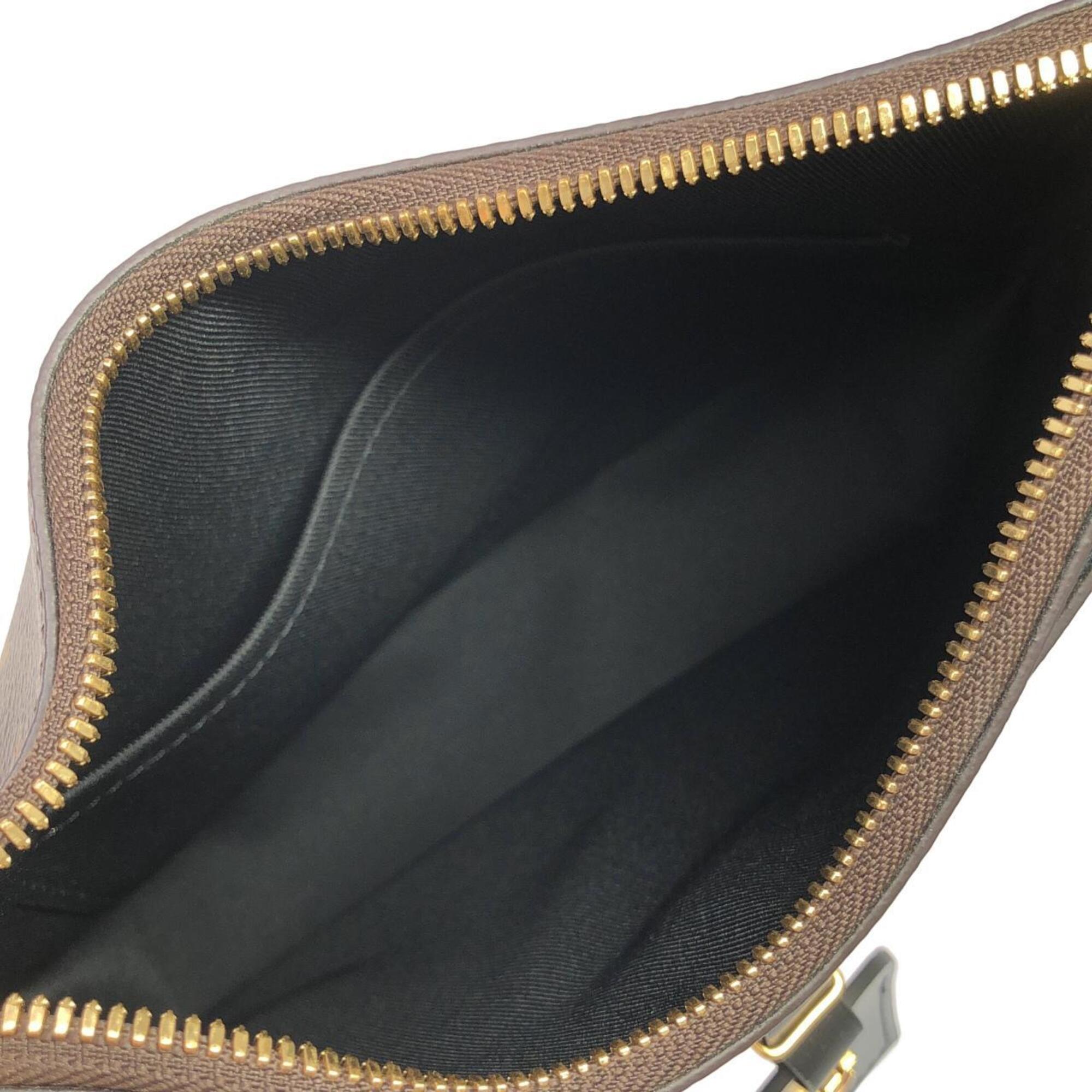 Louis Vuitton Black Marron Coated Canvas Shoulder Bag (Pre-Owned)