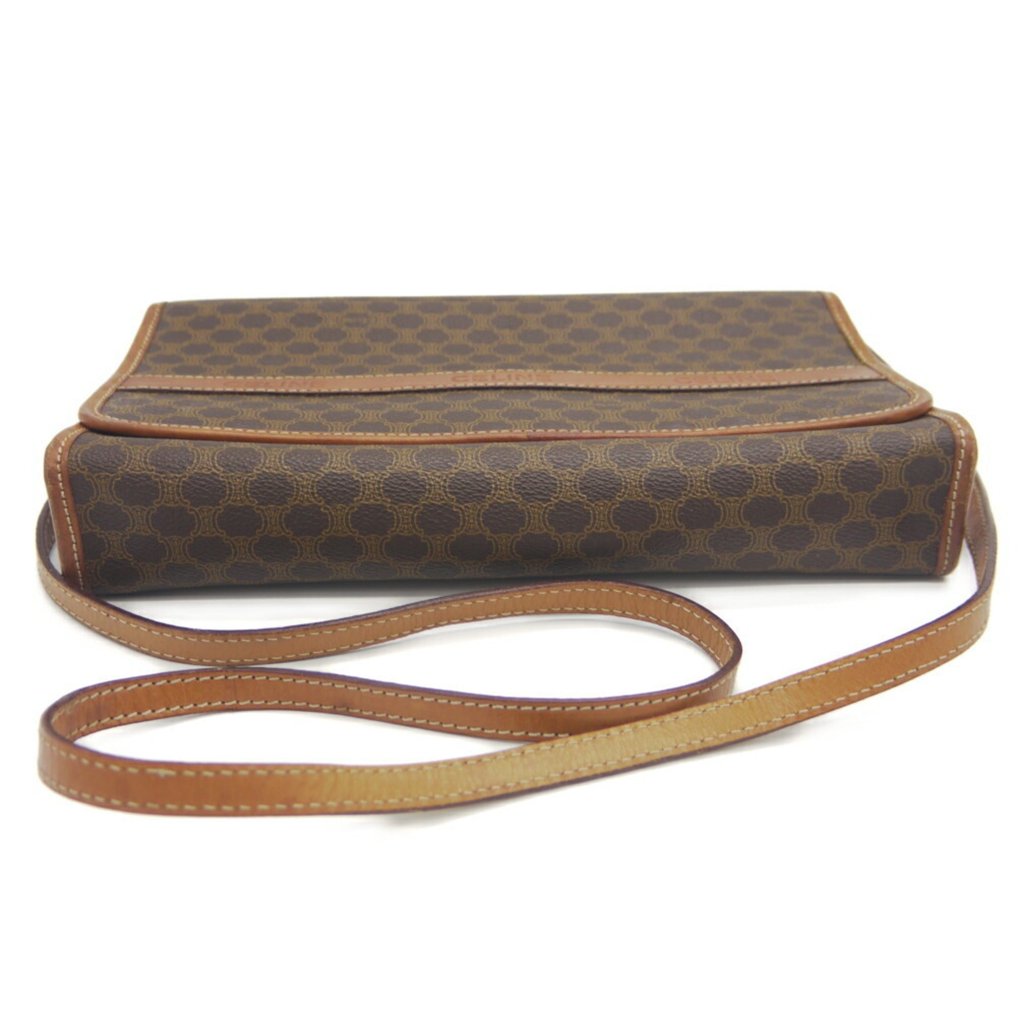 Celine Brown Pvc Leather Clutch Bag Shoulder Bag (Pre-Owned)