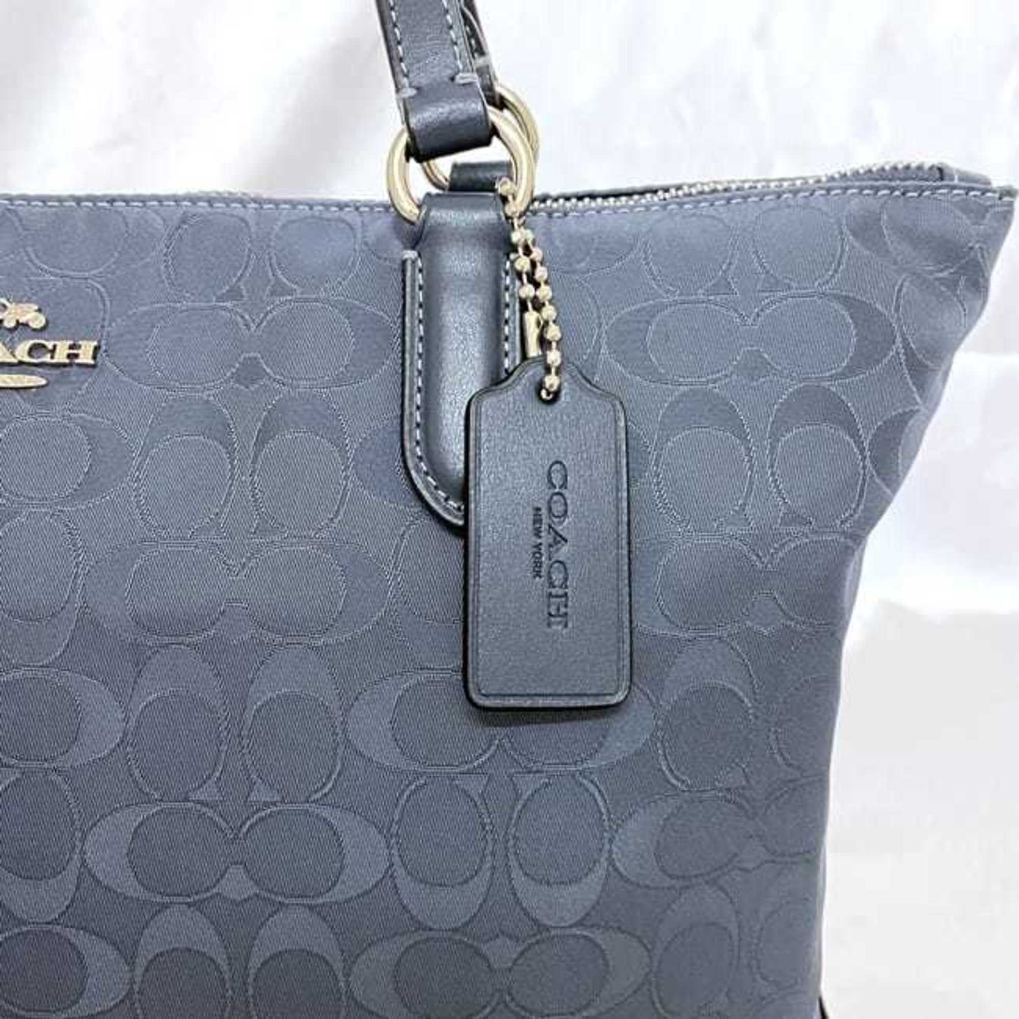 Coach Nylon Leather Tote Bag (Pre-Owned)