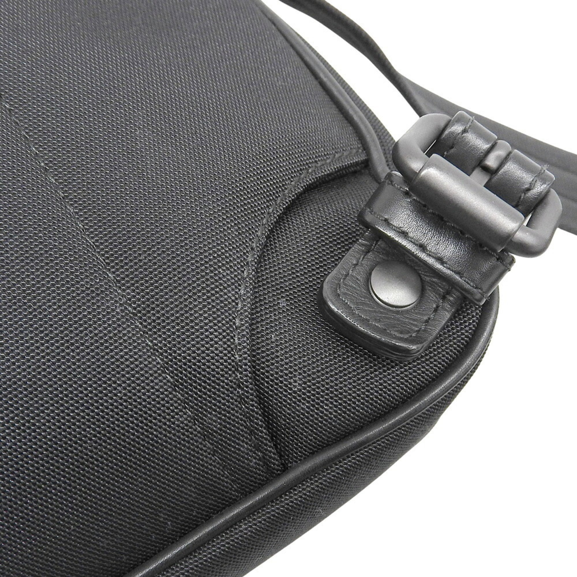 Bottega Veneta Black Leather Canvas Sling Bag (Pre-Owned)