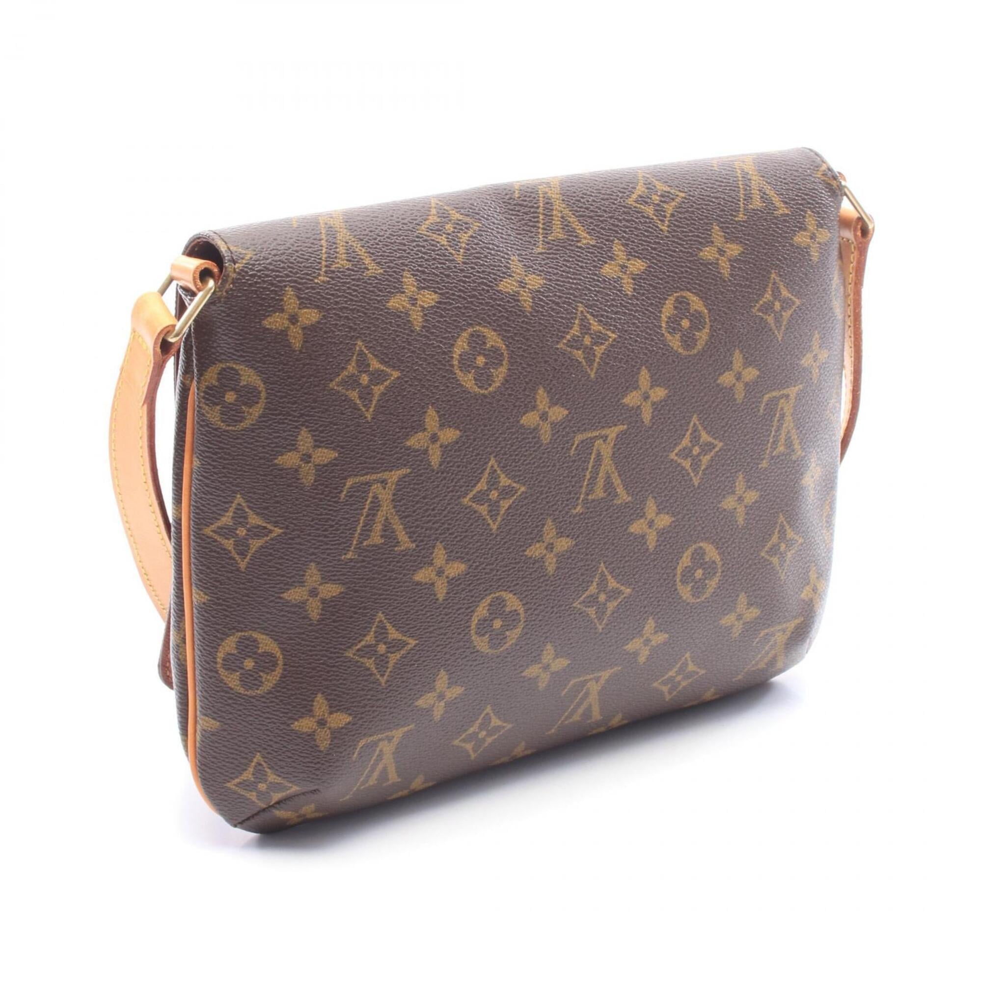 Louis Vuitton Brown Coated Canvas Leather Handbag Shoulder Bag (Pre-Owned)