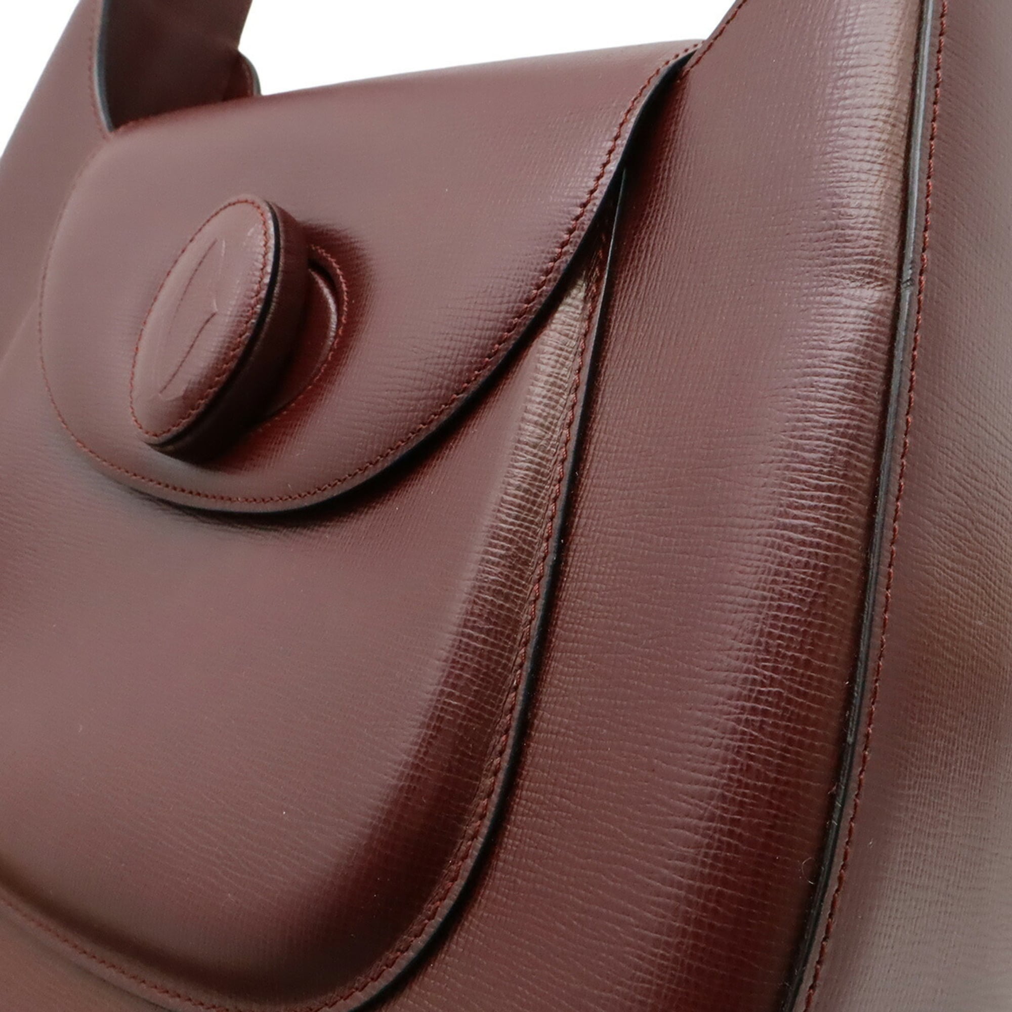Cartier Bordeaux Leather Shoulder Bag (Pre-Owned)
