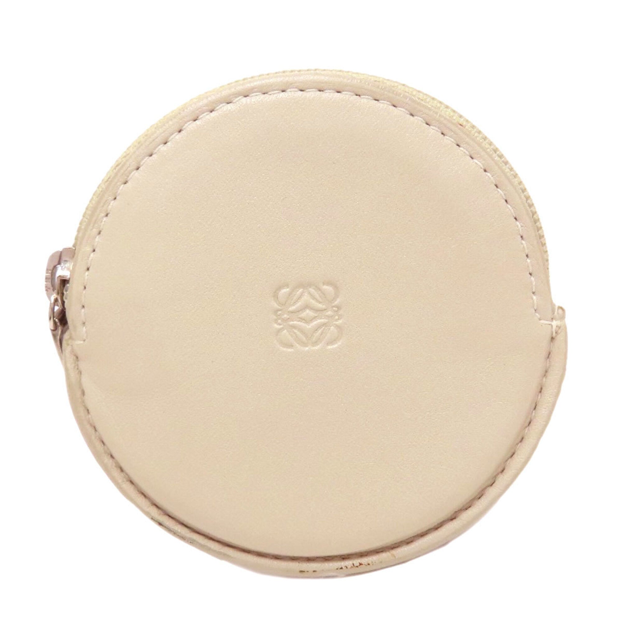 Loewe Beige Leather Coin Purse/Coin Case (Pre-Owned)