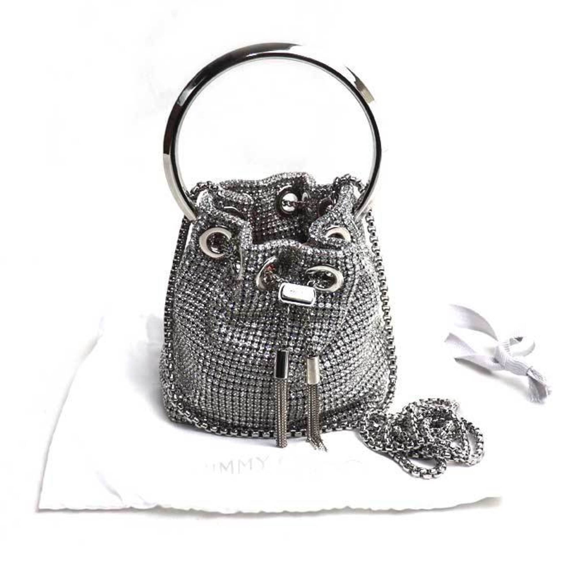 Jimmy Choo Silver Rhinestone Shoulder Bag (Pre-Owned)