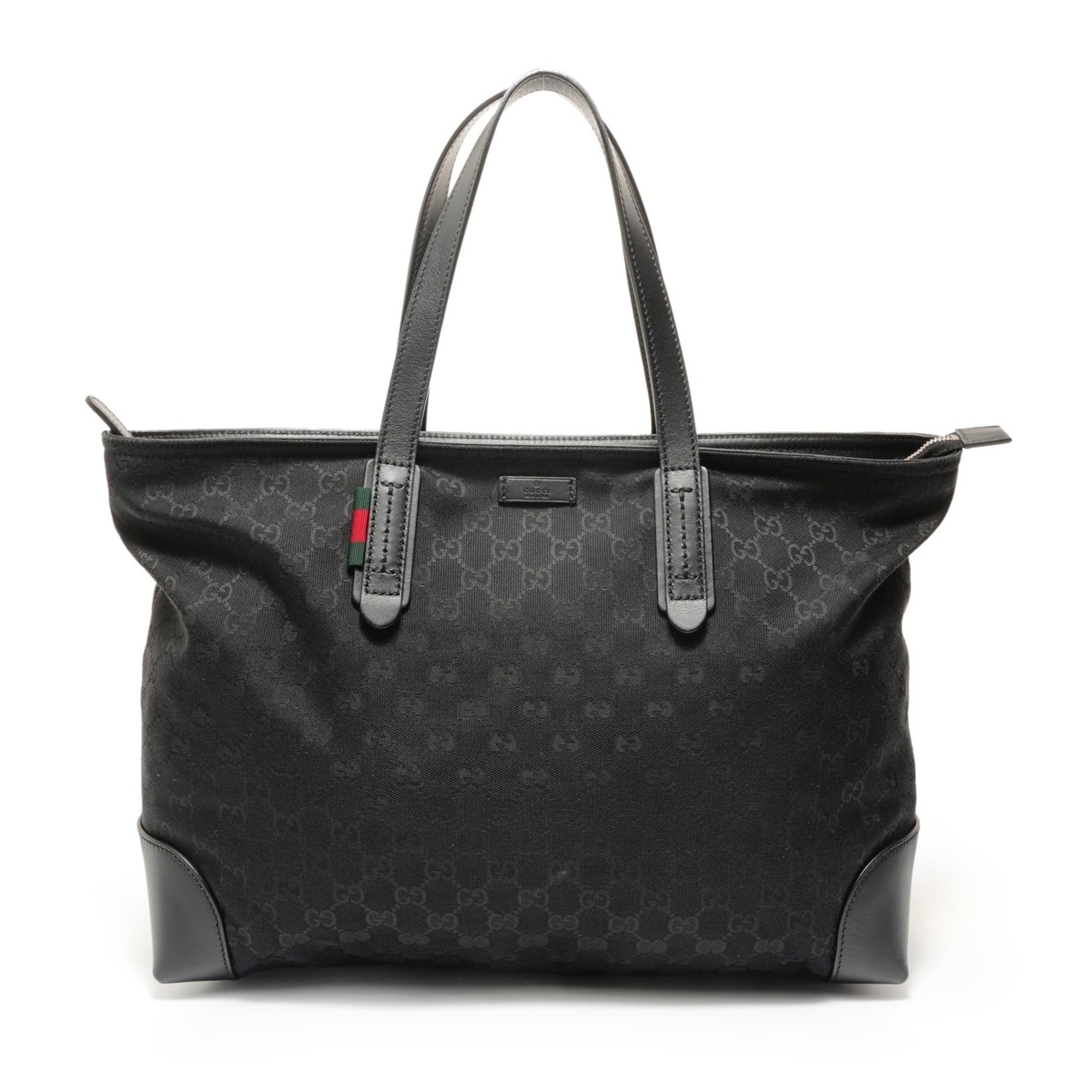 Gucci Gg Canvas Black Gg Canvas Tote Bag (Pre-Owned)